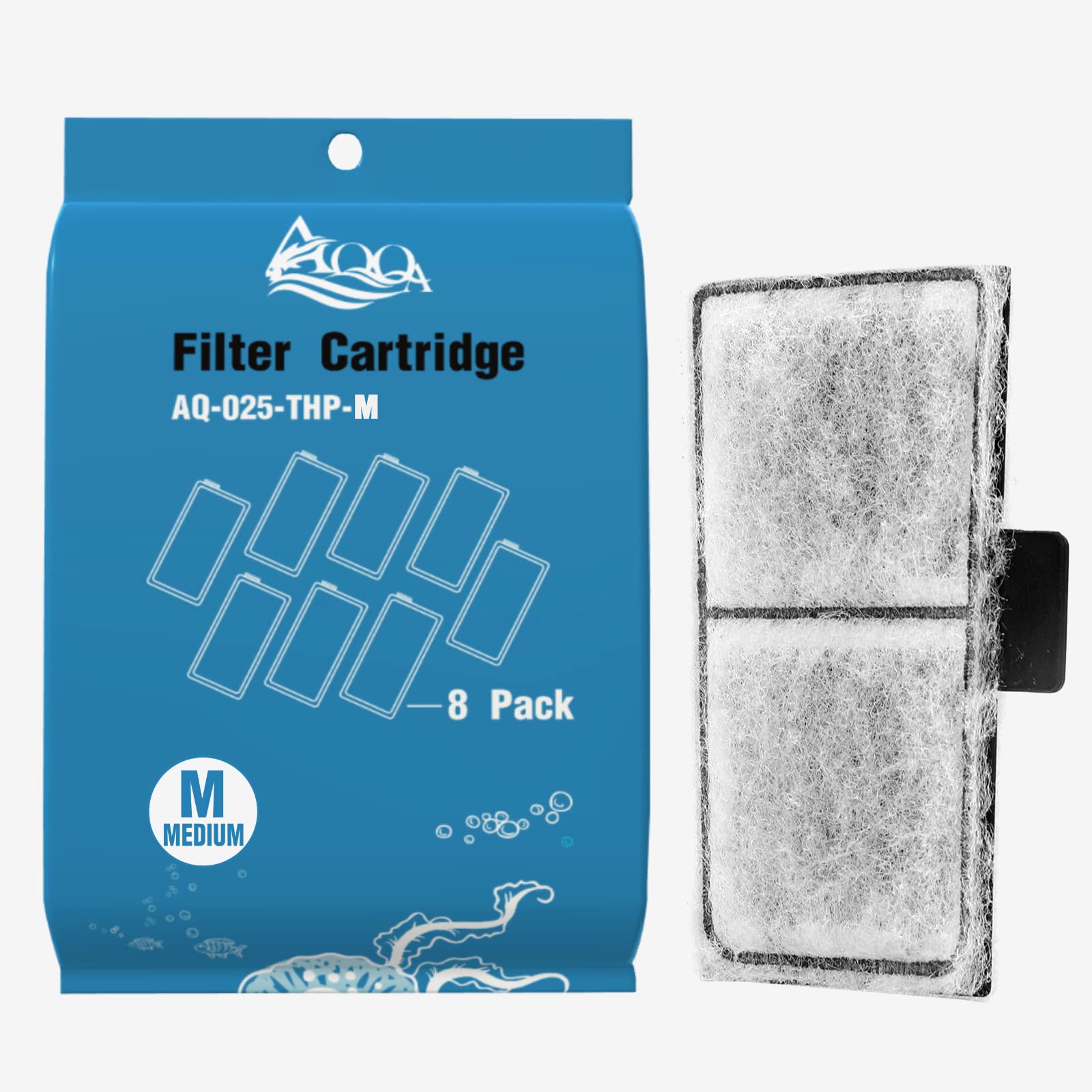 AQQA 8 Pack Aquarium Filter cartridge Replacement Fish Tank Filter cartridge Aquarium Internal Filter (Medium)