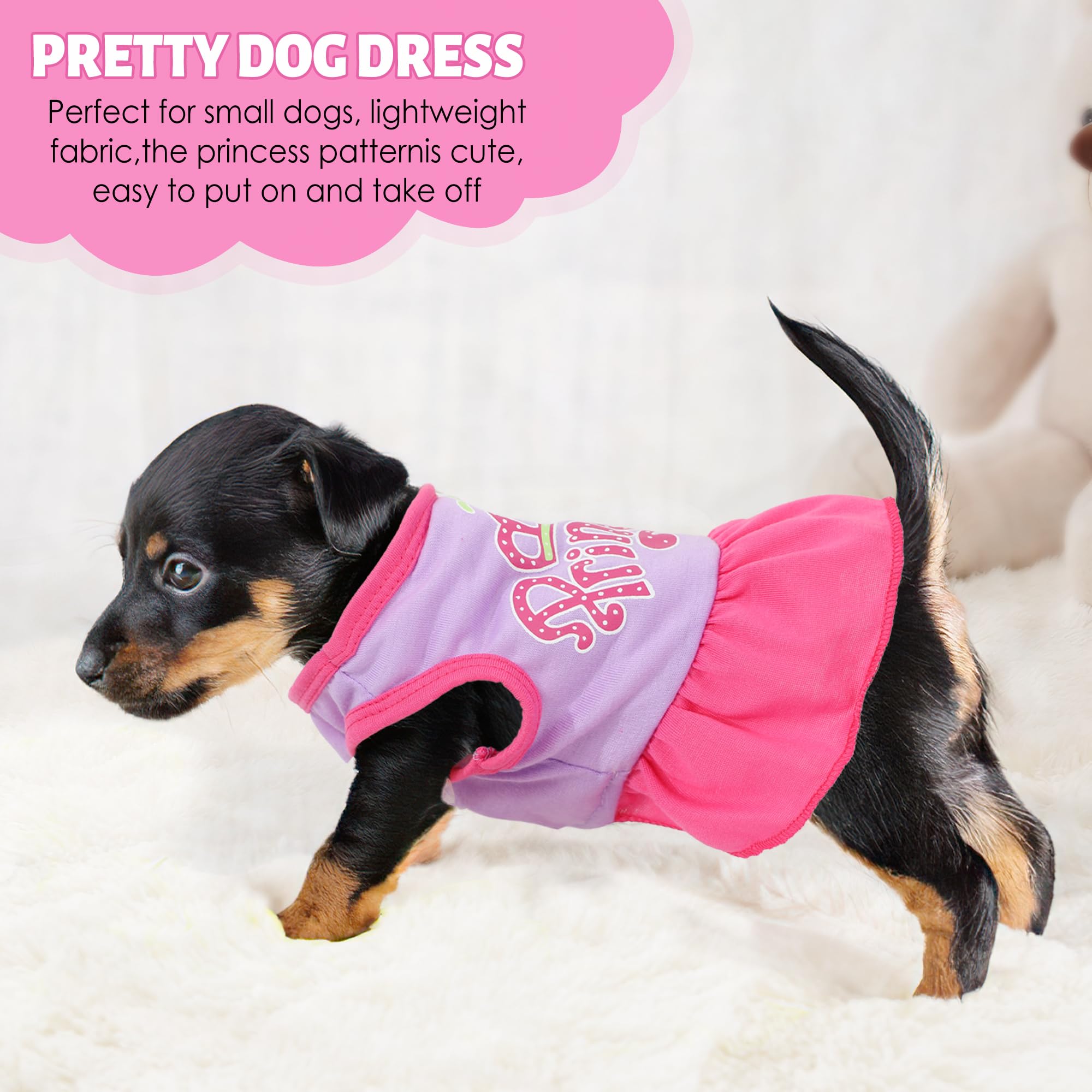 2 Pack Dog Dresses Summer Puppy Sundress Dress Shirts Love Pattern Cute Dog Clothes For Small Dogs Girl For Chihuahua Yorkie Shi