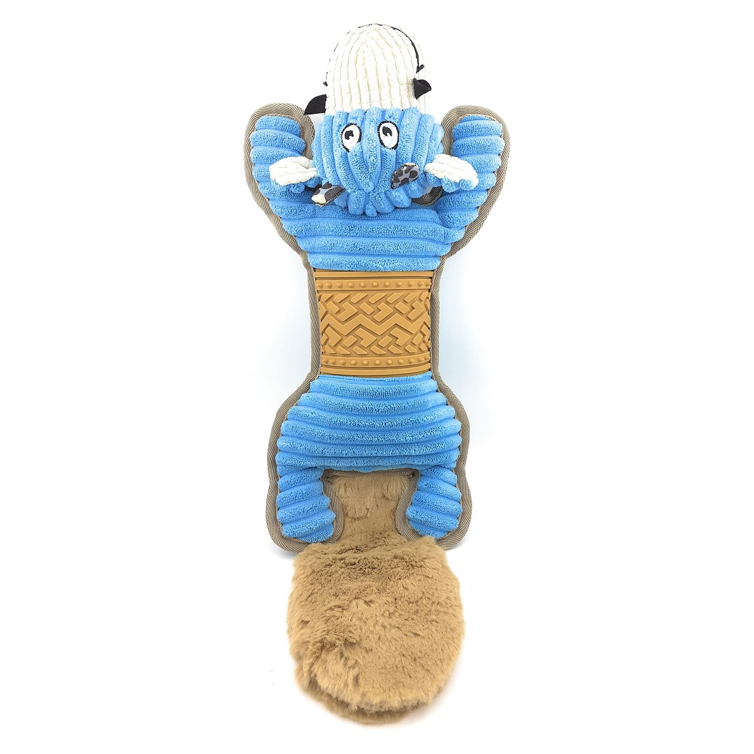 Jainsons Pet Products Dog Soft Toys  Ribcord Plush With Tpr Chew  Blue Squeaky Toy For Small Breed Dogs & Puppies | Durable So