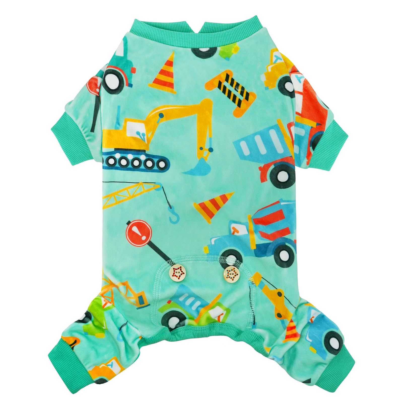 Kyeese Dog Pajamas Construction Vehicles Dog Costume Comfy Dog Onesie Dog Body Suits After Surgery Dog Coat Dog Surgery Recovery Suit Cat Clothes Dog Clothes