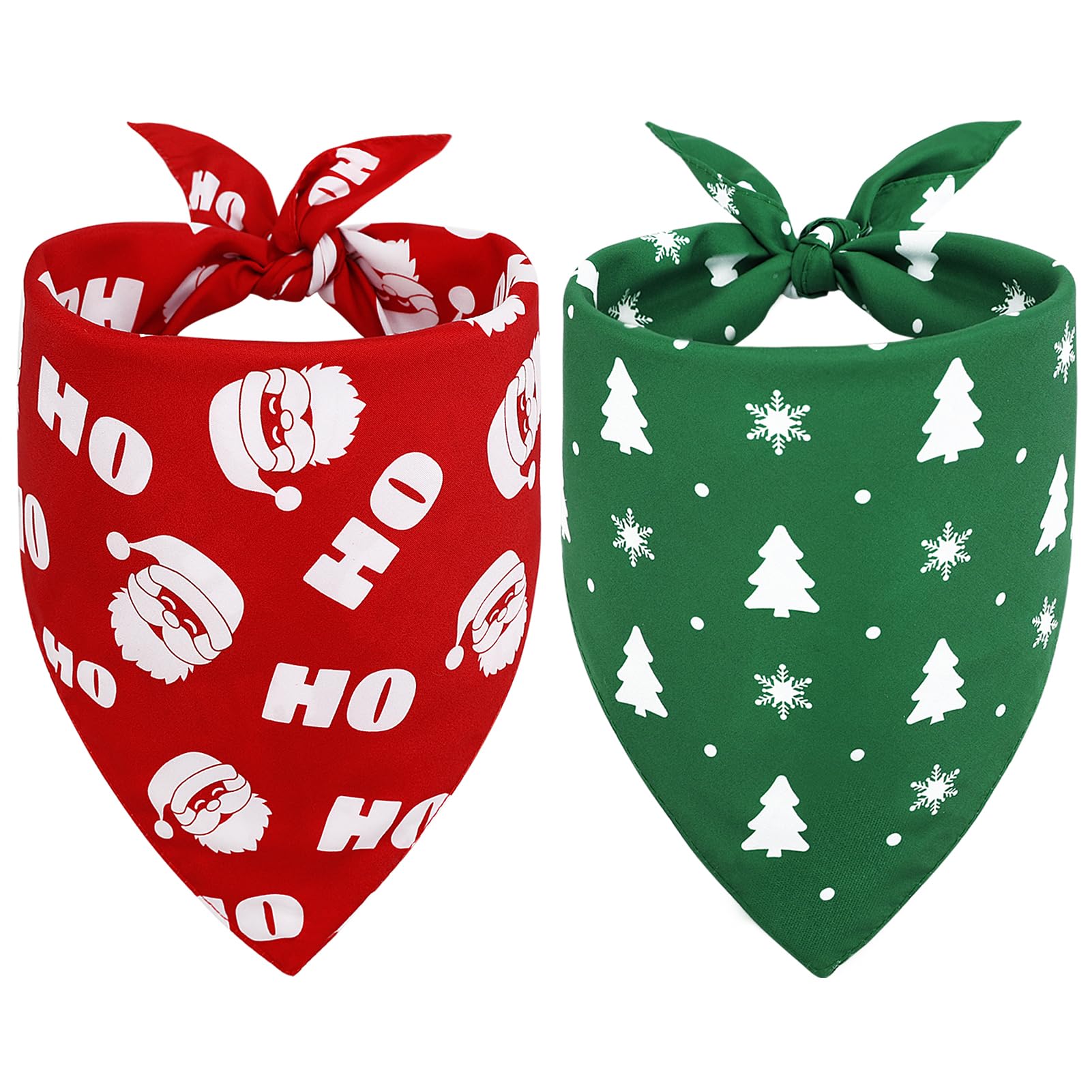 Vivifying Dog Christmas Bandana, 2 Pack Santa Claus And Christmas Tree Pet Scarves For Small Medium And Large Dogs, Holiday Cost