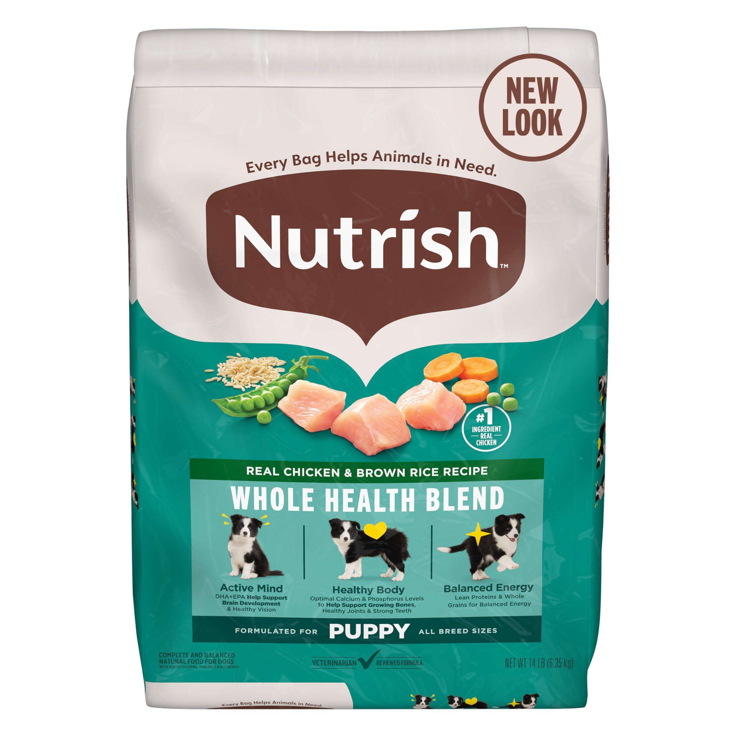 Rachael Ray Nutrish Bright Puppy Premium Natural Dry Dog Food, Real Chicken & Brown Rice Recipe, 14 Pounds