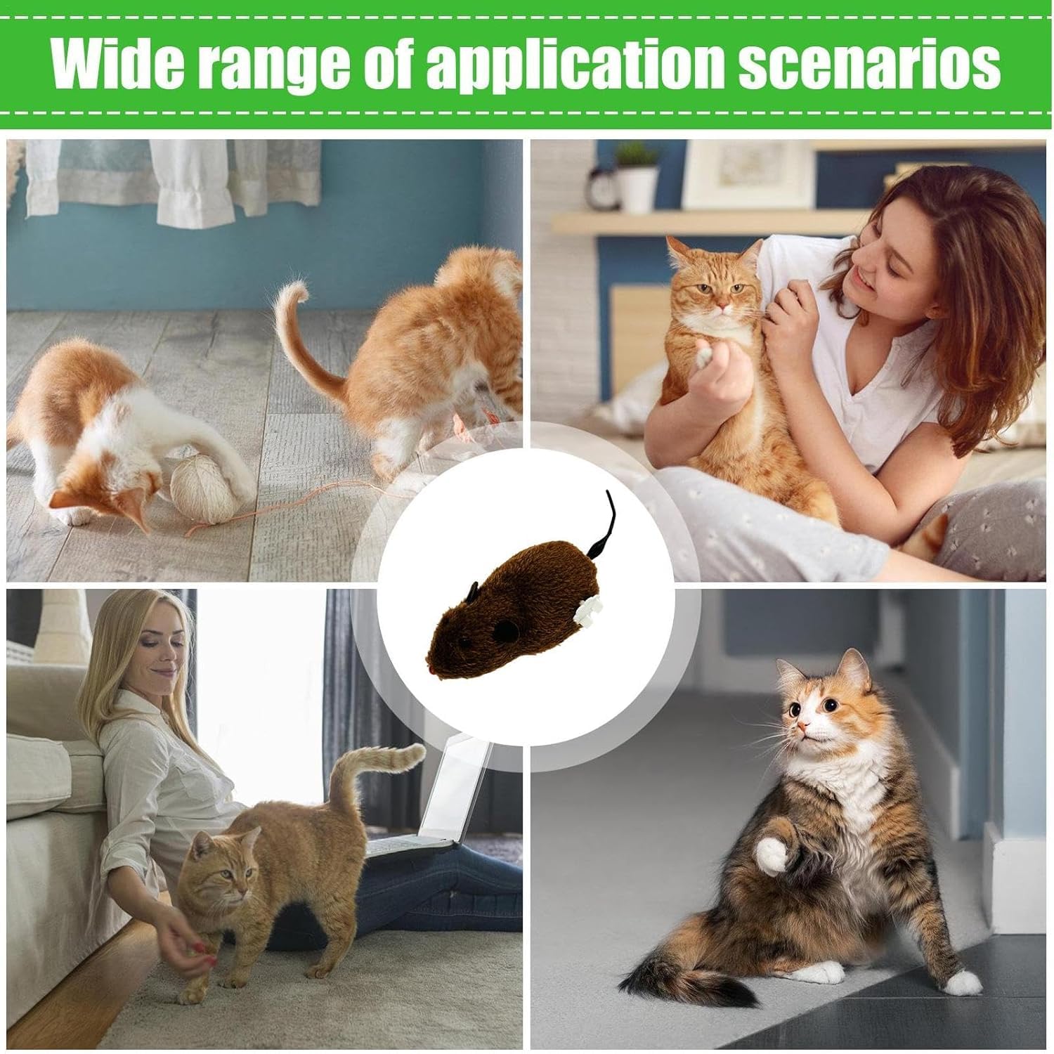Clockwork Mouse Toy,Cat Plush Mouse Hunting Toy,Mouse Toys For Cats,Clockwork Mouse Running Toy,Mouse Racing Toy,Realistic Mouse