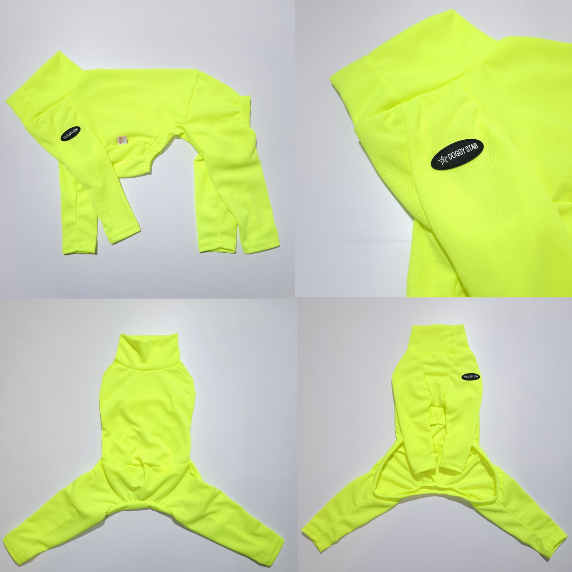 D Doggy Star Italian Greyhound Clothes Strechy Neon Onsie Spring Summer (3Xl,Onsi Ne Yellow)