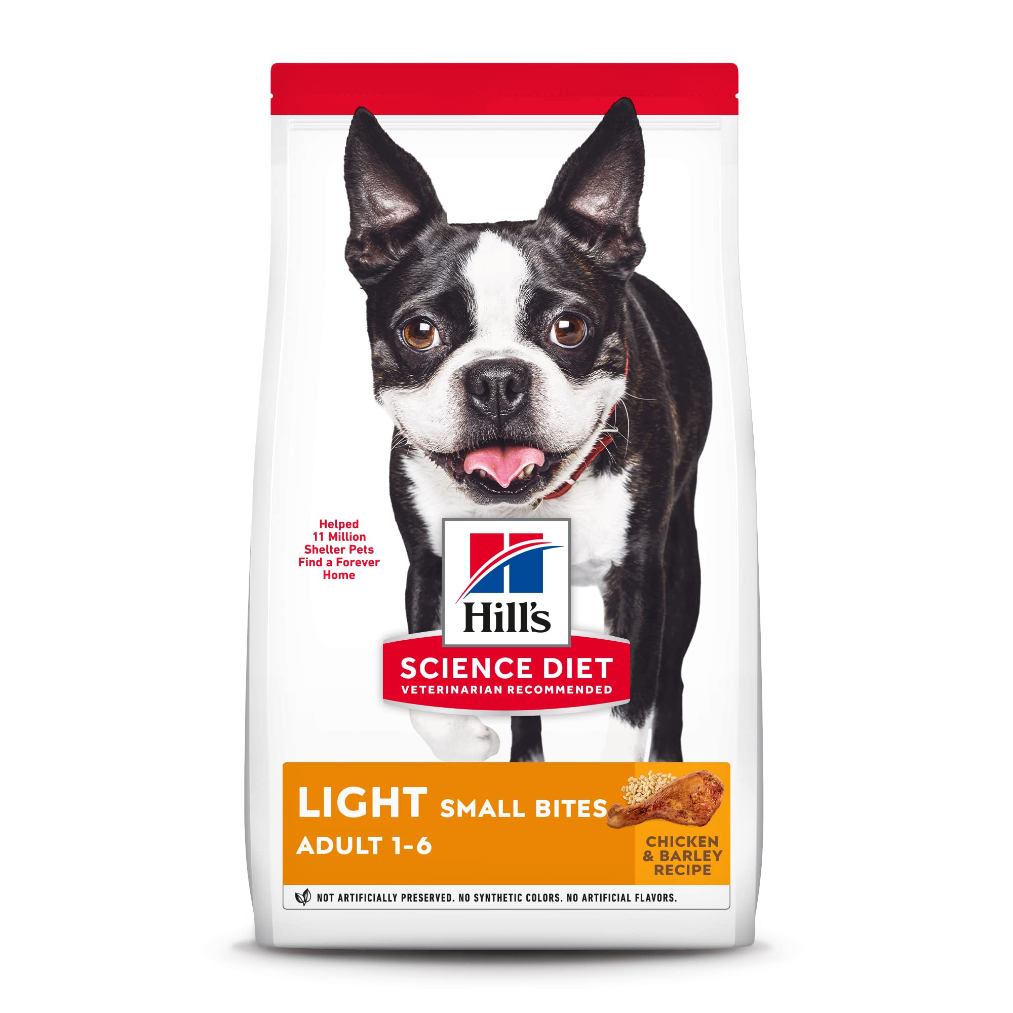 Hills Science Diet - Light Small Bites Lower Calories, Chicken Meal & Barley Dry Dog Food, 5 LB Bag