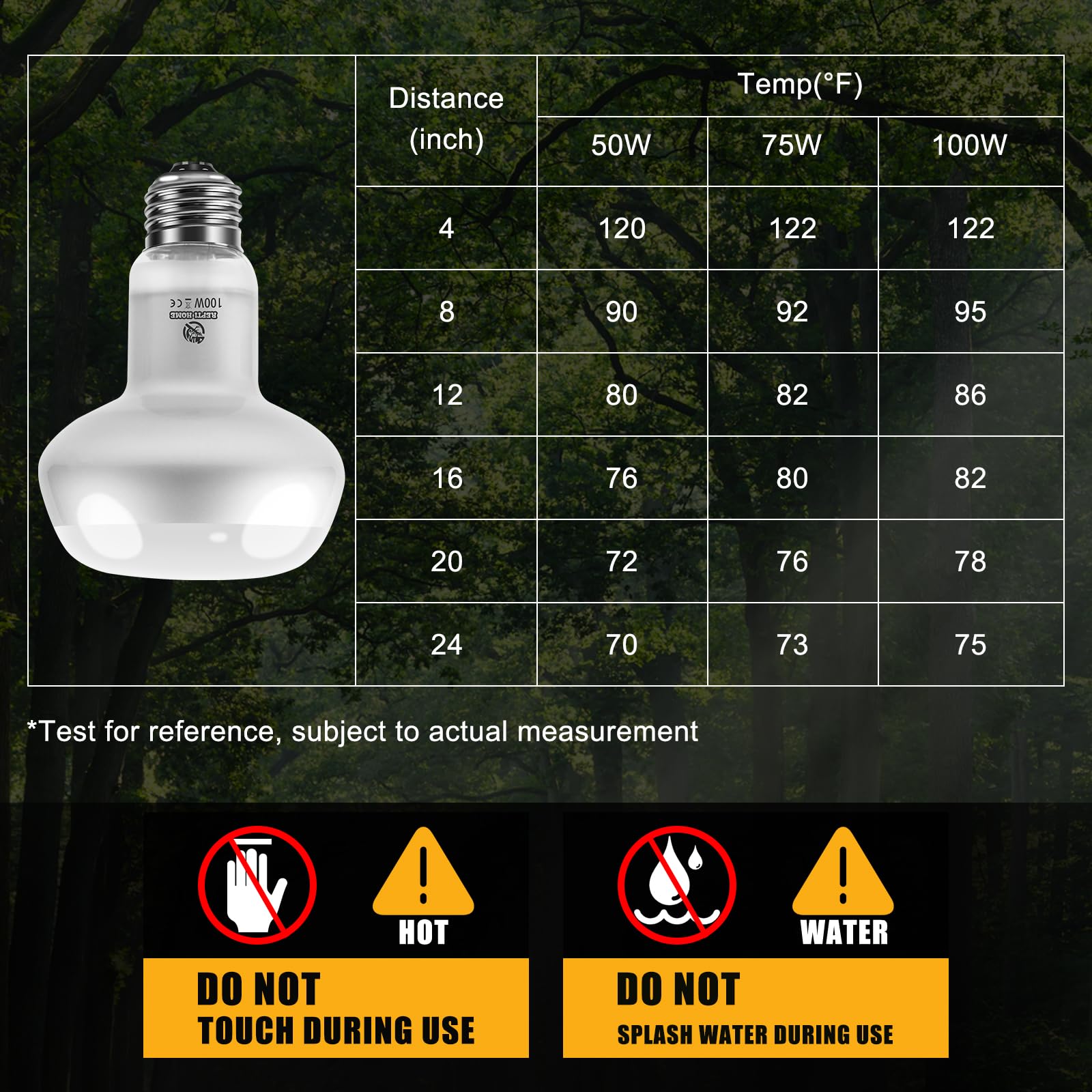 REPTI HOME Intense Reptile Heat Lamp Bulbs -2 Pack 100W, Intense Reptiles & Amphibians UVA Basking Spot Lamp Bulb,Simulate Natur