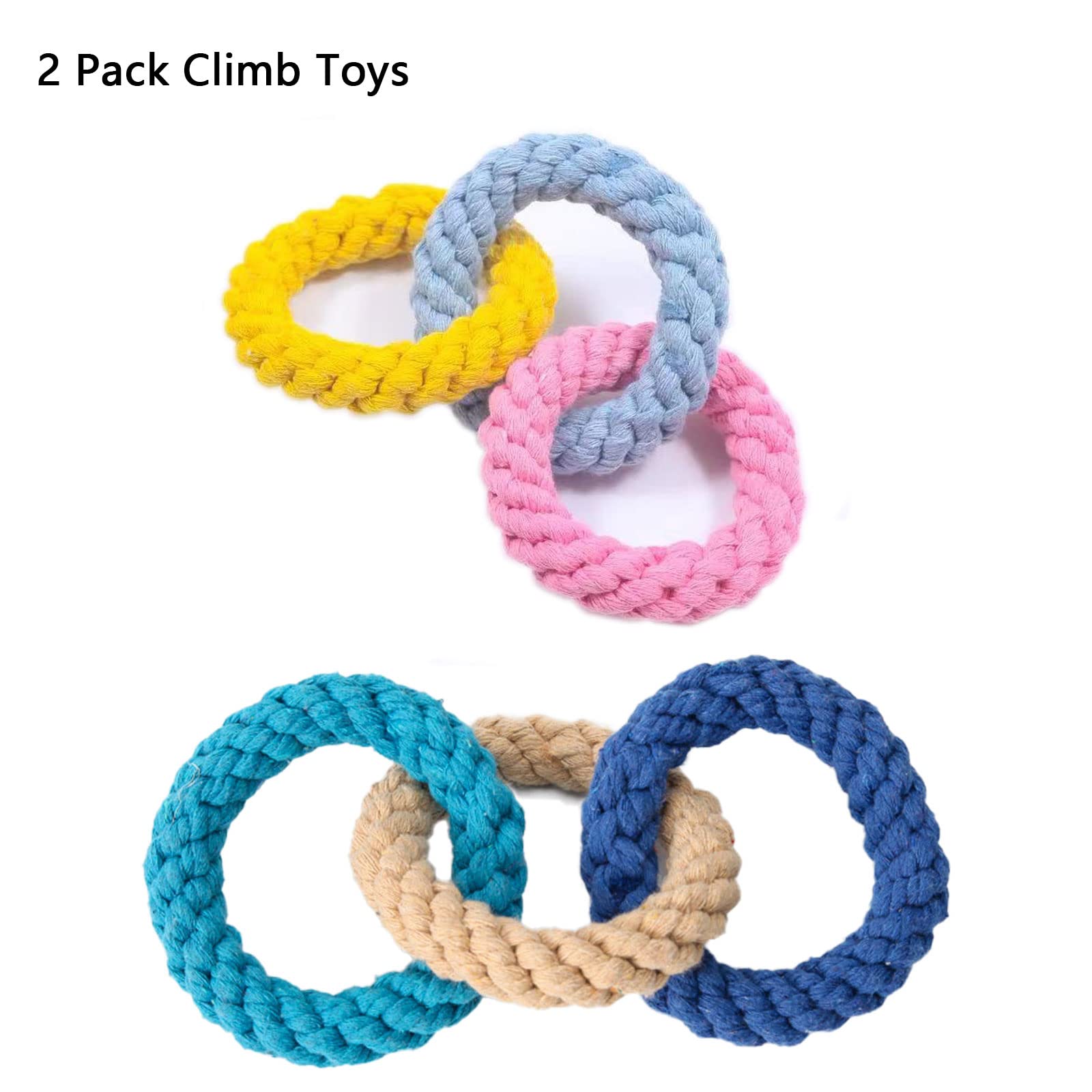 Jwshang 2 Pack Climbing Rope Toys For Sugar Gliders, Chinchillas, Rats, Bird Perch Swing Accessories