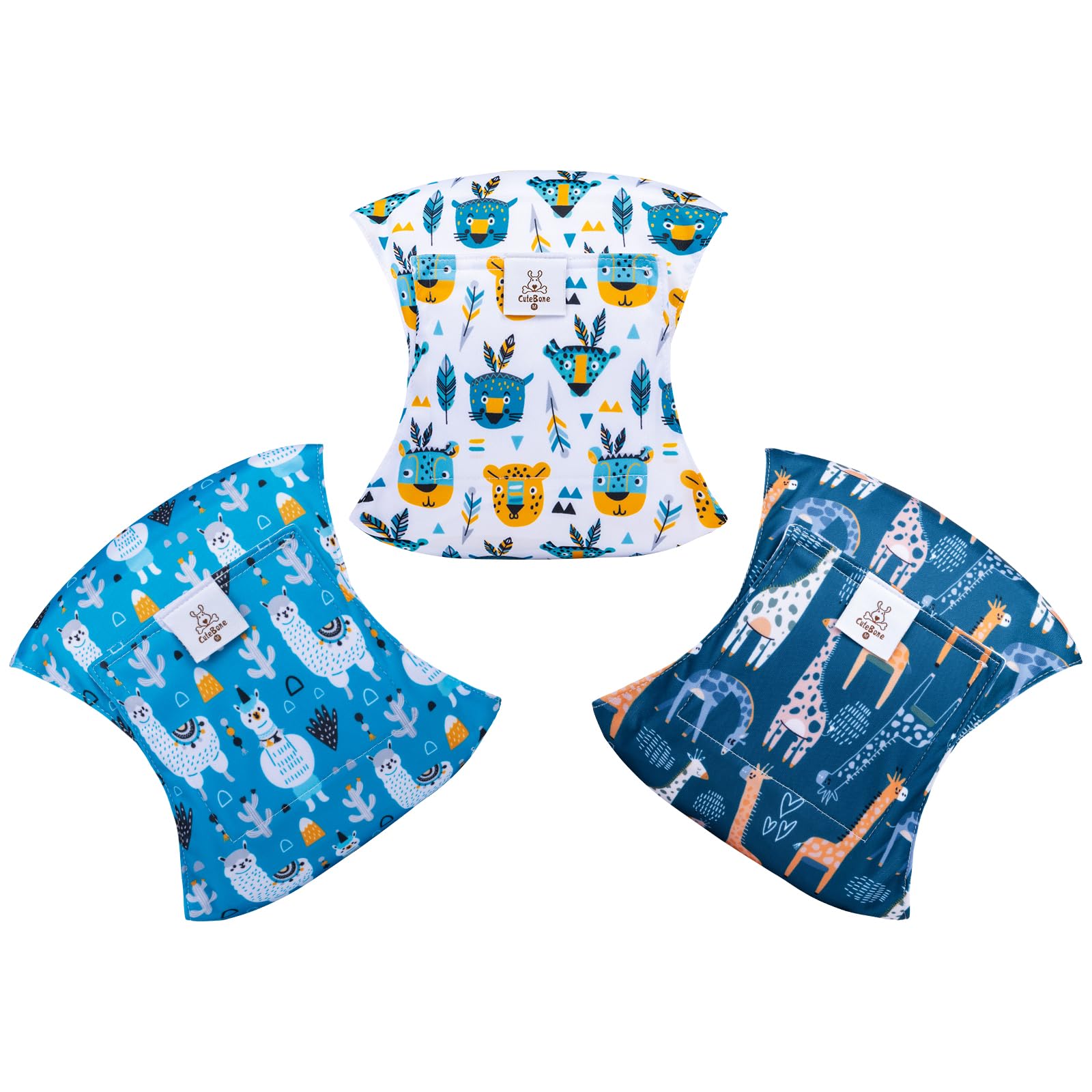 Cutebone Dog Diapers Male Washable Belly Band For Male Dogs Wraps 3Pcs A Pack Dm43Xs