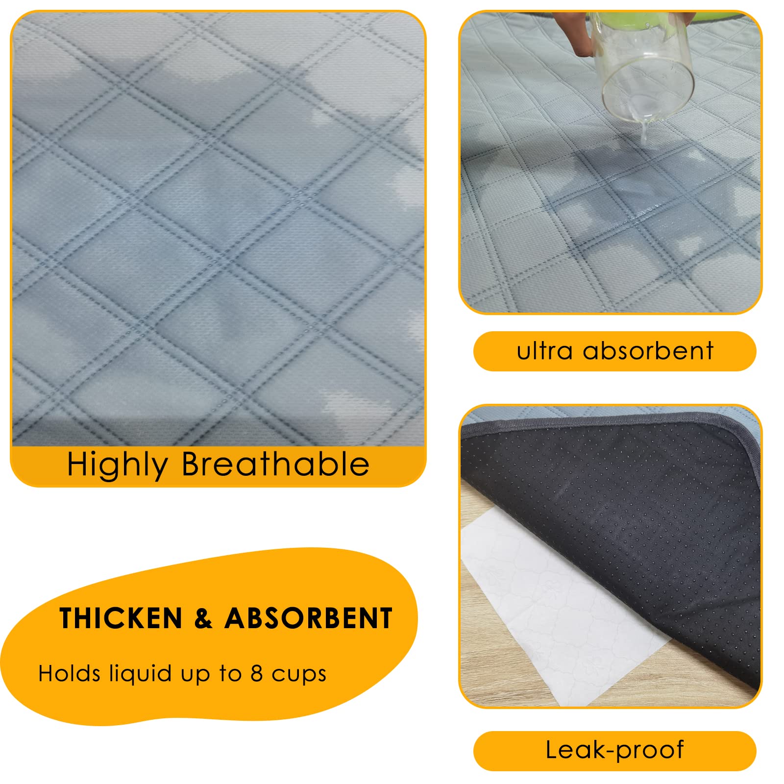 Mooydee 2 Pack Guinea Pig Cage Liners For C&C 2X3 Habitat Washable Guinea Pig Bedding Super Absorbent | Waterproof | Non Slip| R