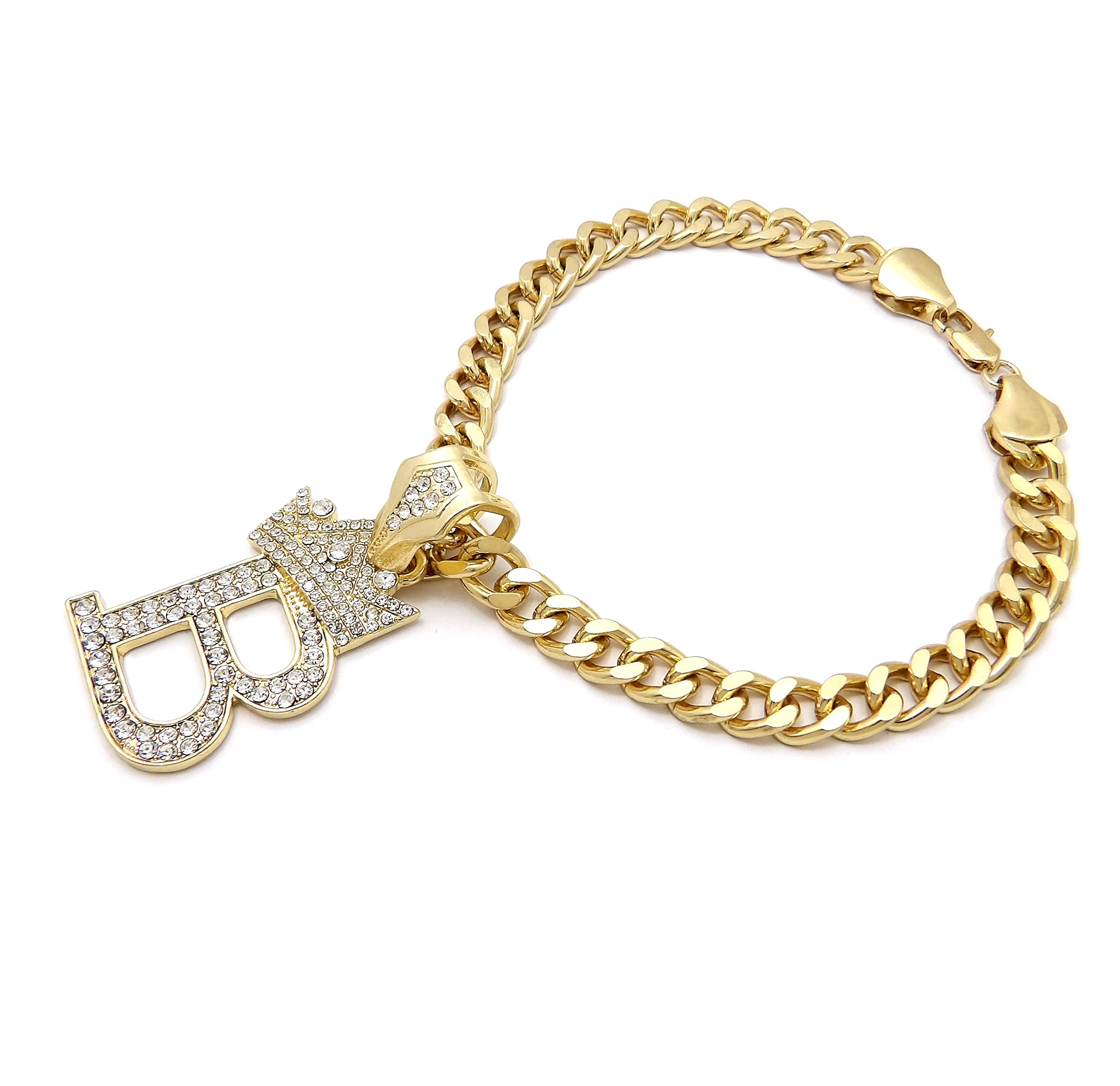 Ba Unique Fashion Initial Letter Cuban Chain Dog Chain Pet Chain Pet, Cat, Puppy Necklace (B, 16'')