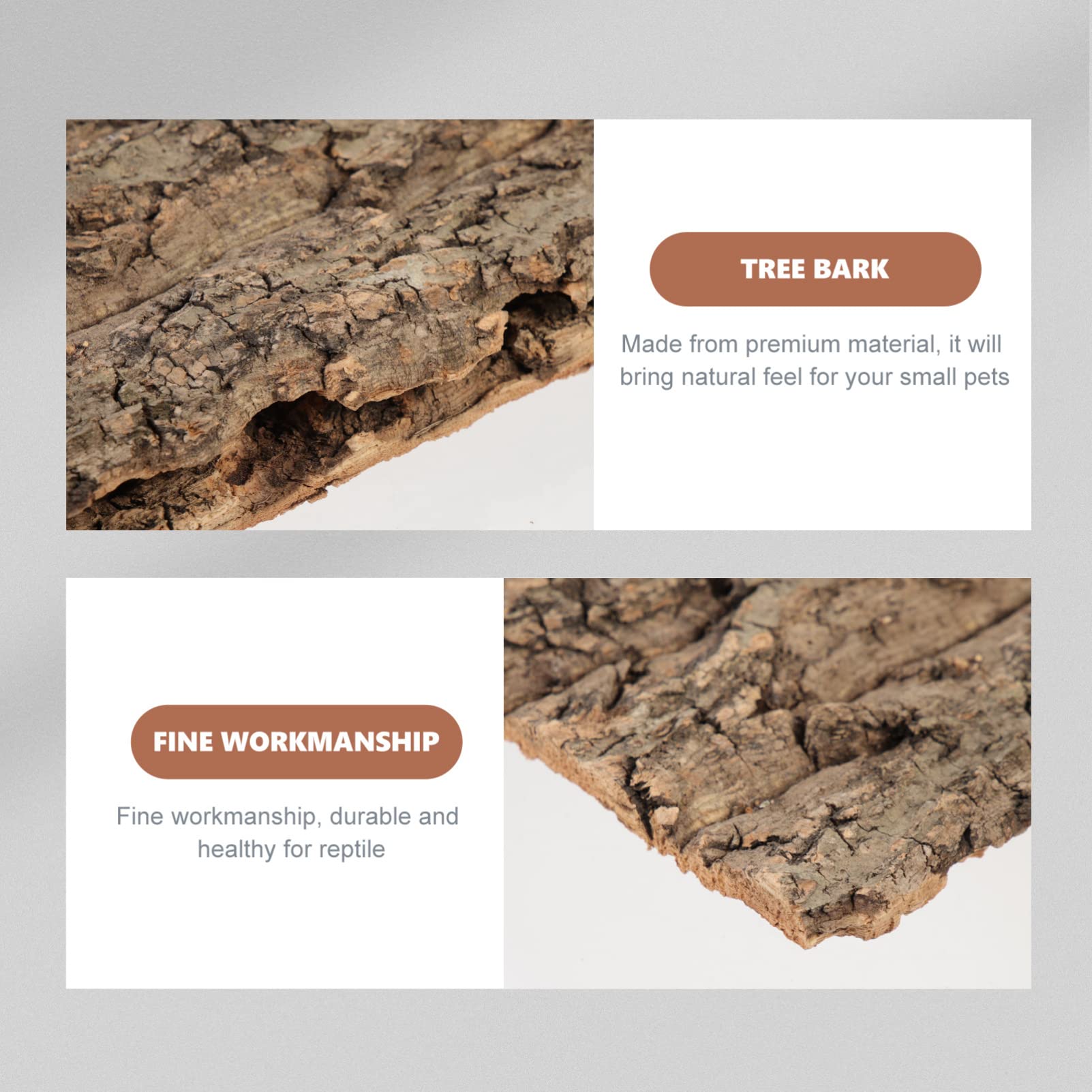 Zerodeko 2Pcs Terrarium Cork Bark Background Board, Reptile Tank Tree Backdrop Wall Decor Habitat Climbing Mat Decoration For, L