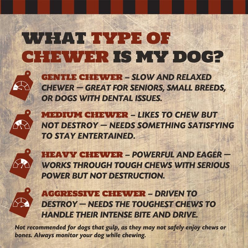 THE COUNTRY BUTCHER 4 Beef Marrow Dog Bones for Aggressive Chewers, Medium Breed Dog Treat, with Collagen, Natural, Tough, Chew