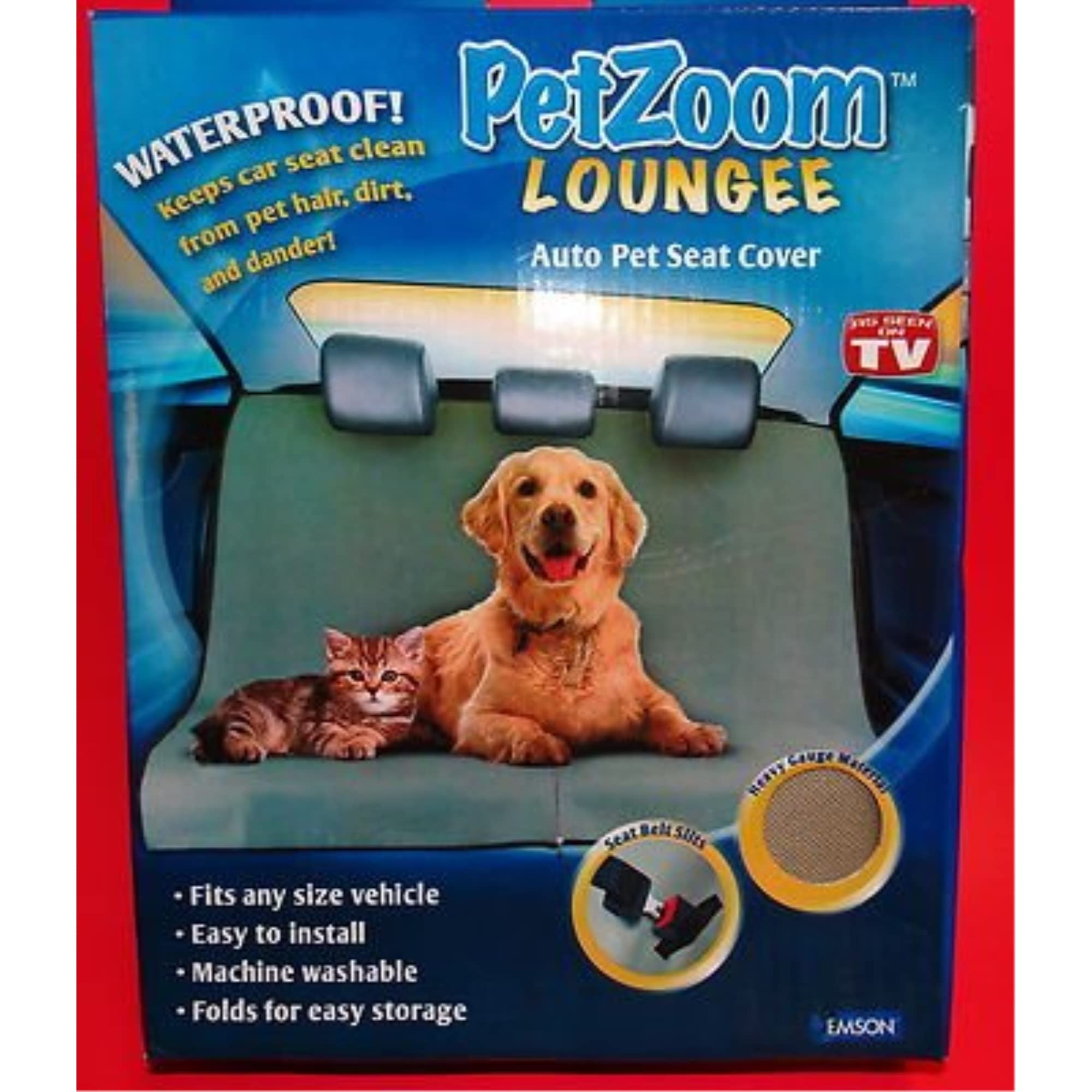 PetZoom Pet Seat Cover - Auto Loungee, Green, Model 8352A-6, Durable Protection for Cars