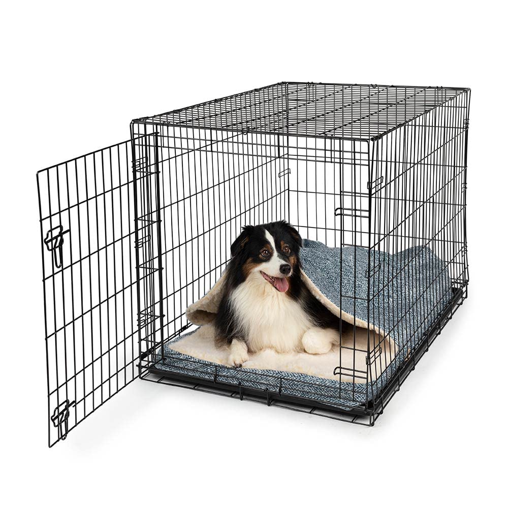 Snoozer Luxury Cozy Cave Crate Pet Bed With Microsuede, Medium - Palmer Indigo
