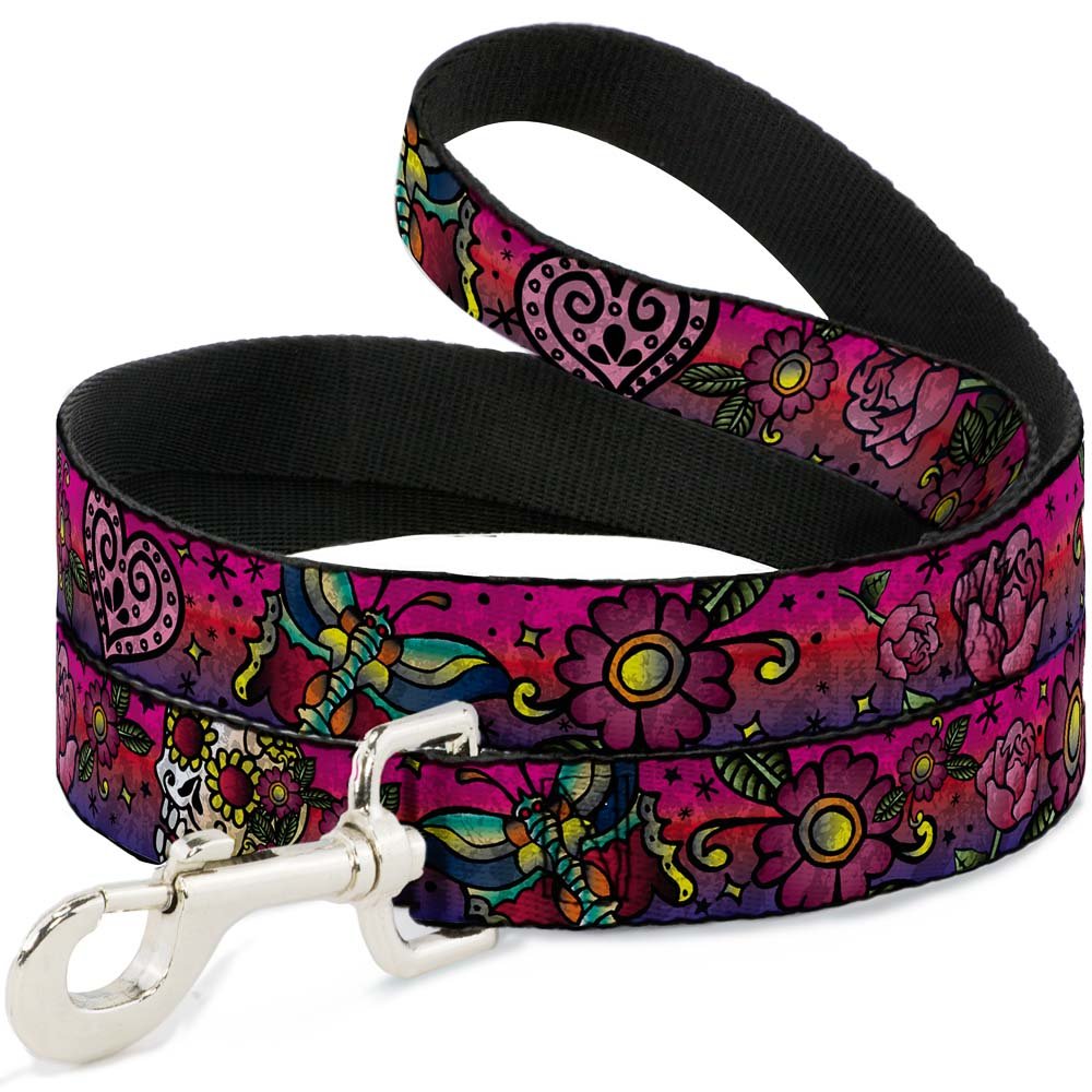 Dog Leash Love Kills Close Up Pink 6 Feet Long 1.0 Inch Wide