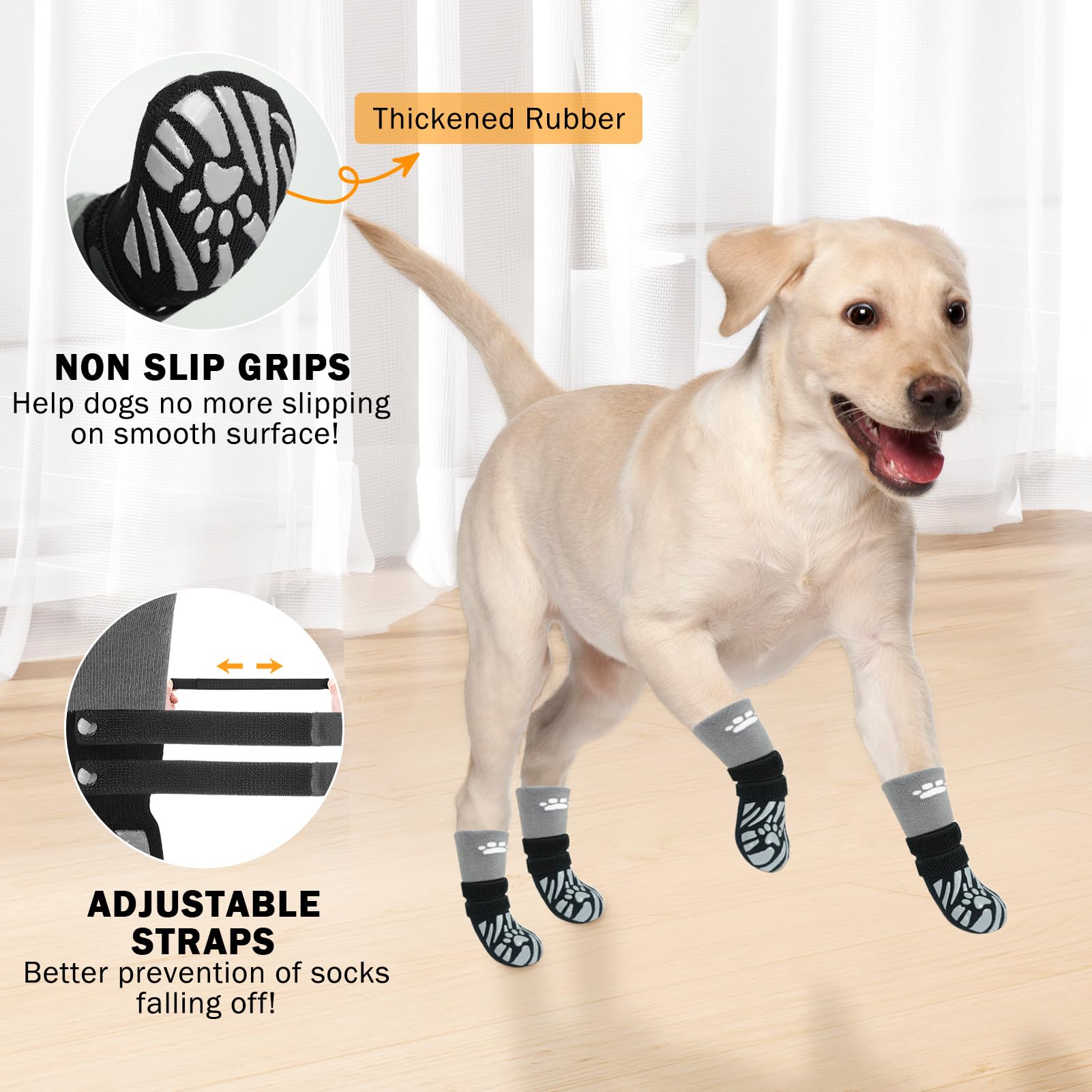 Scenereal Dog Socks To Prevent Licking Paws, Paw Protectors For Small Dogs, Black Xs