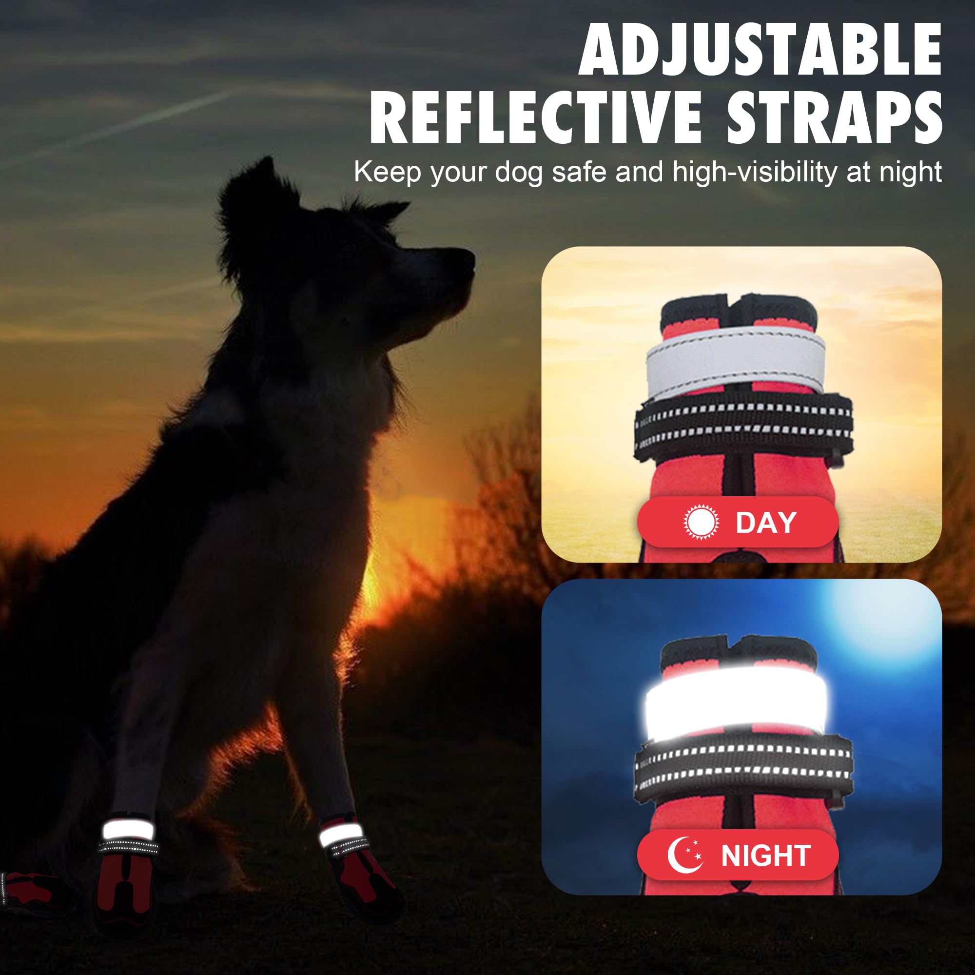 Dog Shoes For Large Small Medium Dogs Warm Non-Slip Protective Dog Boots For Winter Cold Pavement Waterproof Cotton Paw Protecto