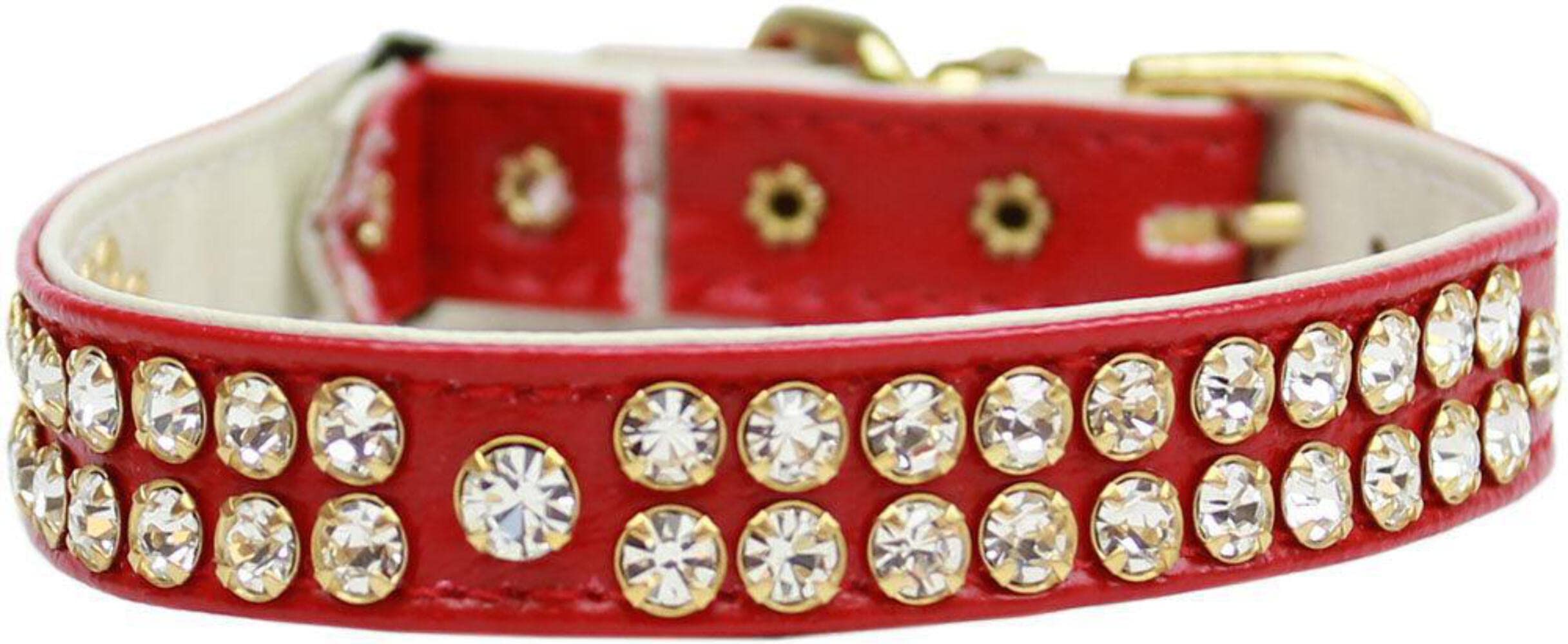 Cat Breakaway Collar, "Two Row Clear Crystal Swank" Pink 10