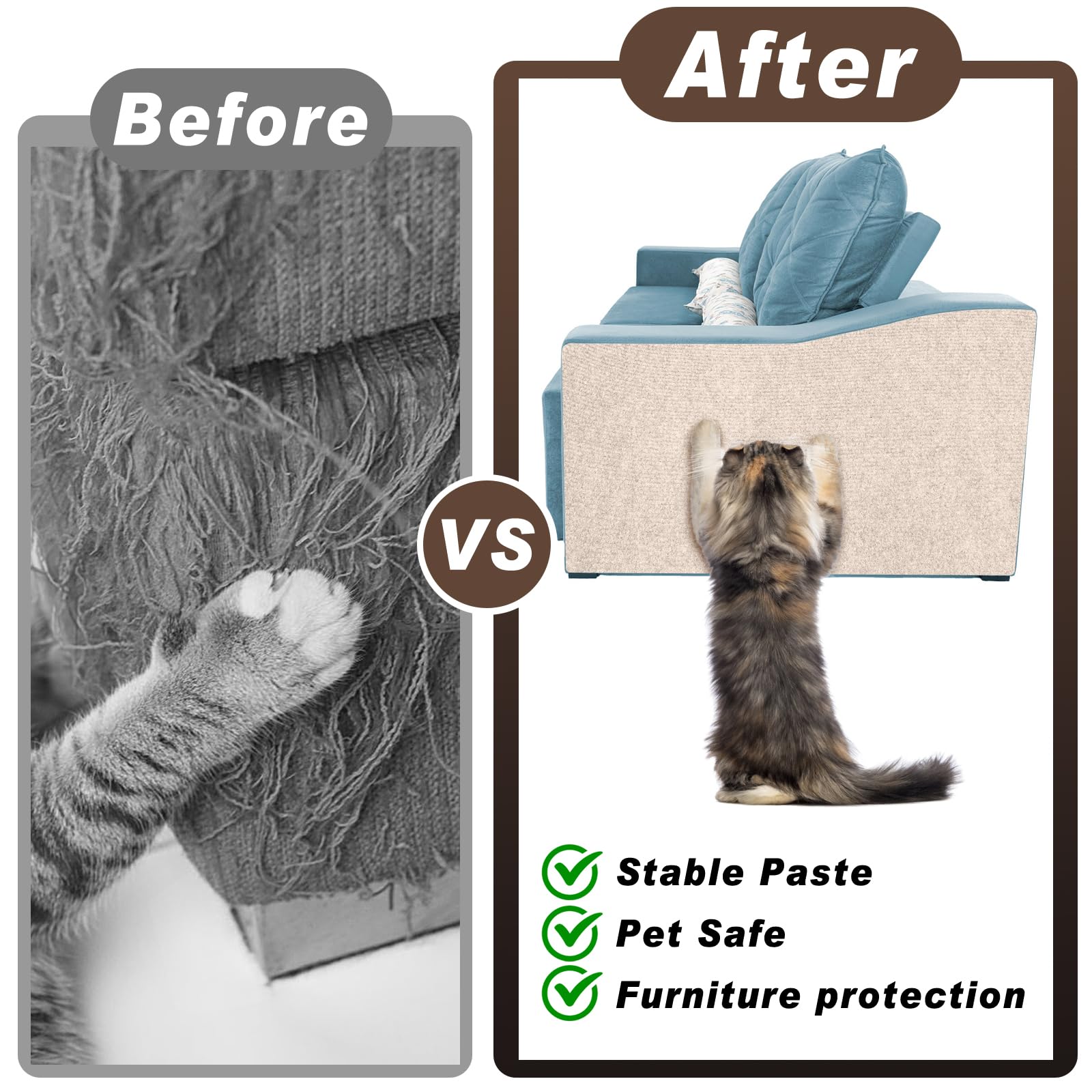 Cat Scratching Mat, 118 X 15.8 Self-Adhesive Trimmable Cat Scratching Carpet Mat With 20 Screws, Diy Cat Scratchers Furnitur