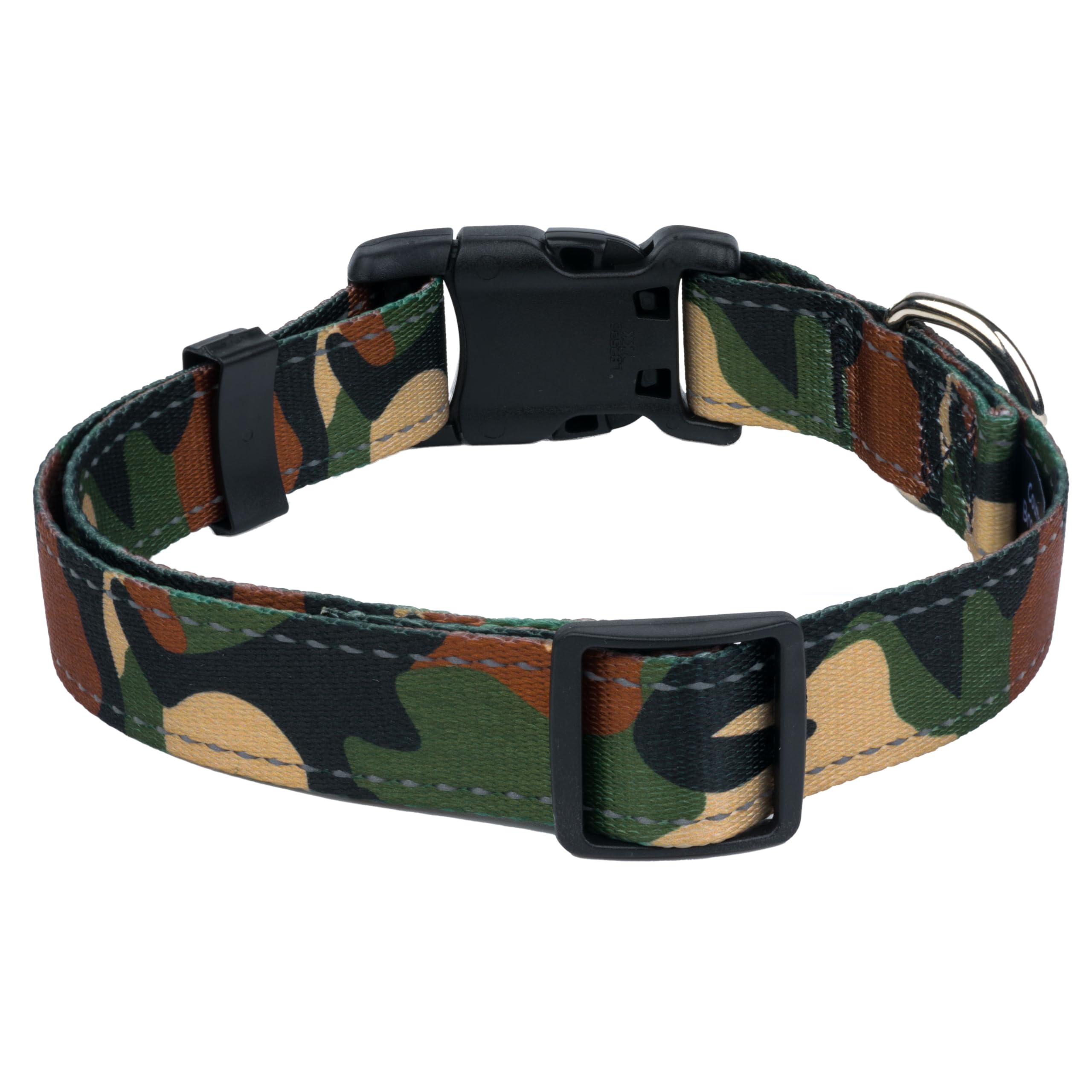 Country Brook Petz - Deluxe Woodland Camo Hd Reflective Dog Collar - Made In The U.S.A. With 11 Night Safe Designs (5/8 Inch, Sm
