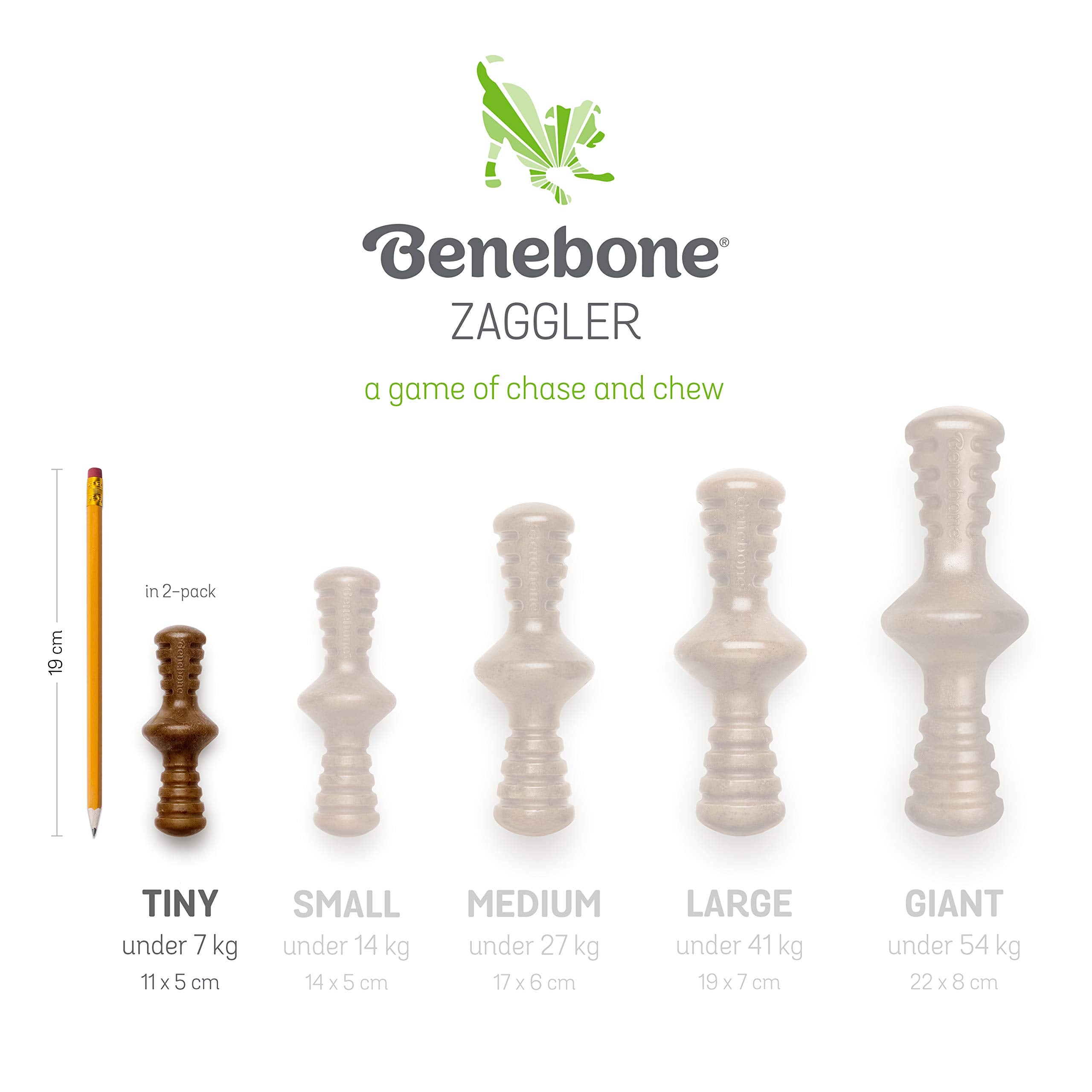Benebone 2-Pack Maplestick/Zaggler Durable Dog Chew Toys, Real Bacon, Real Maplewood, Made In Usa, Tiny, Extra Small, Brown