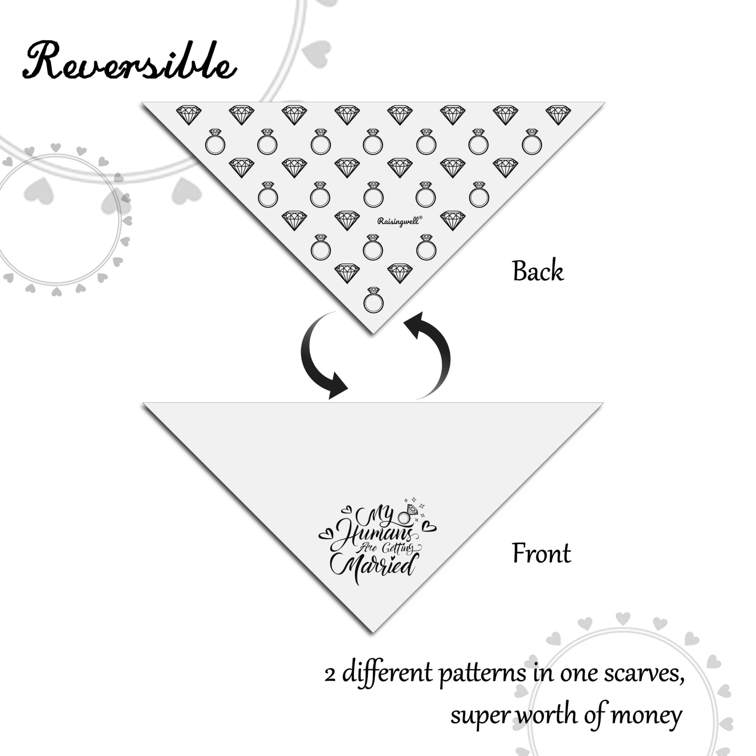 Raisingwell Engagement Gift For Couples Dog Bandana, My Humans Are Getting Married Dog Bandanas,Wedding Party Triangle Scarf For