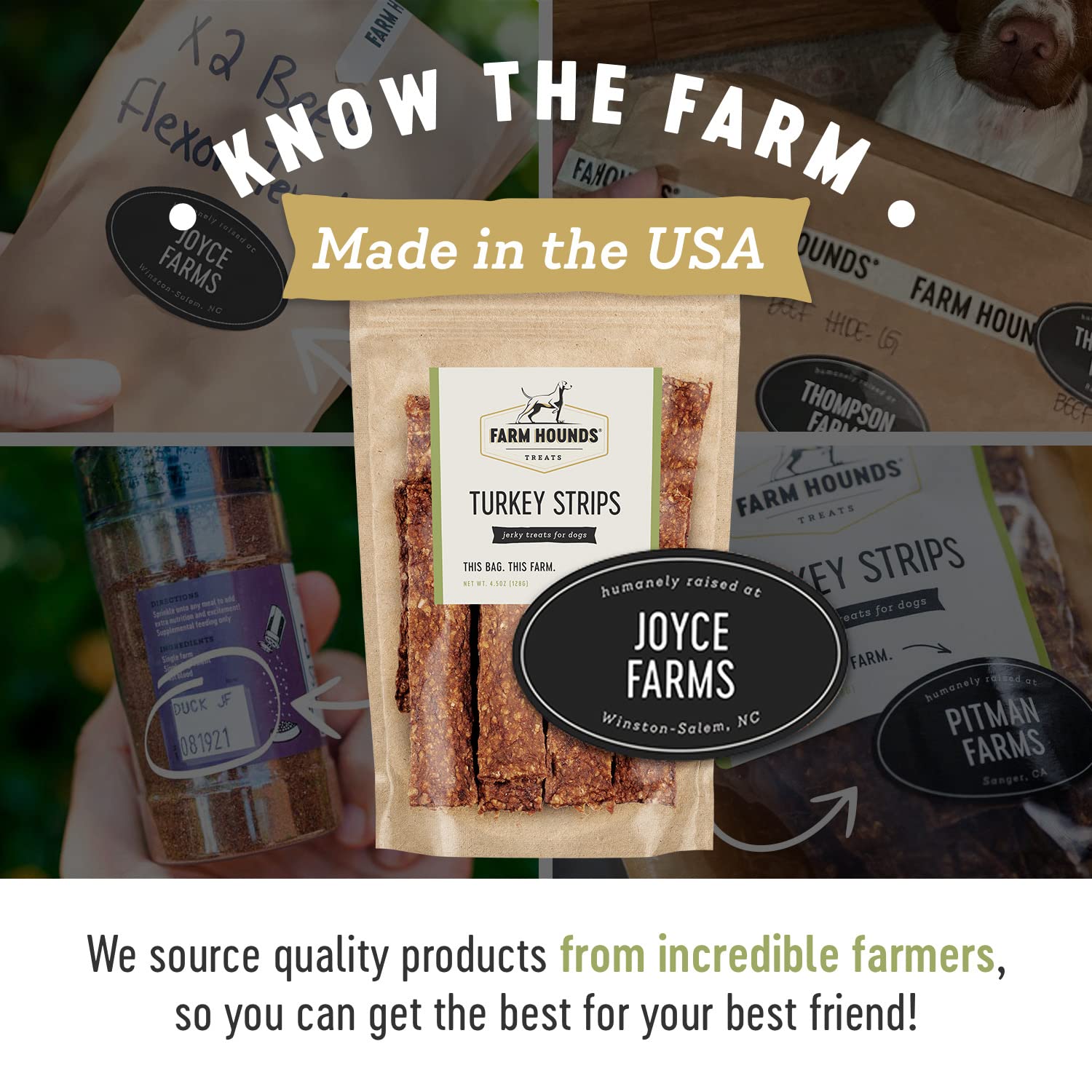 Farm Hounds - Turkey Strips - Premium Natural Jerky for Dogs - 100% Humanely Raised Turkey - Break-to-Size - Great for Training