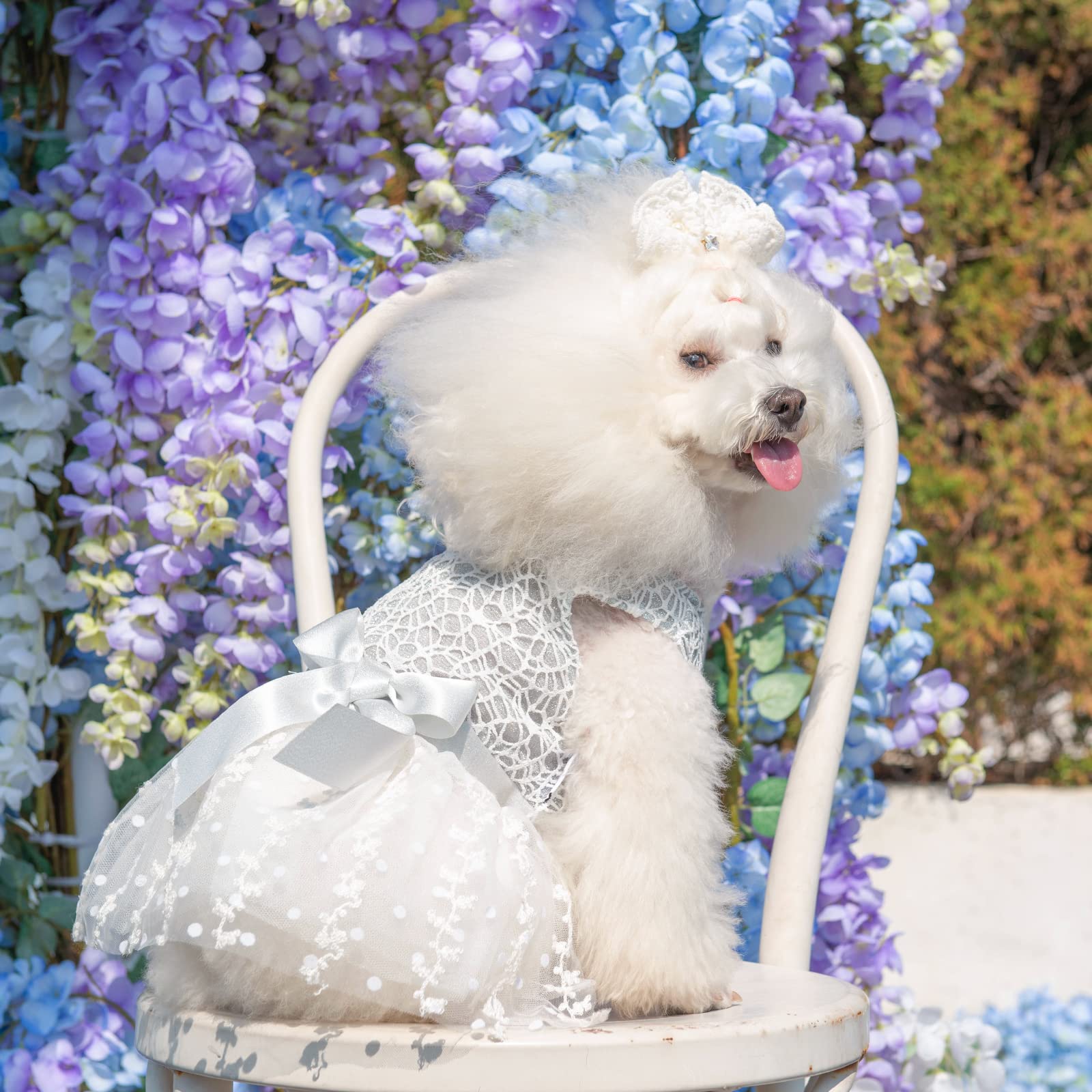 Cutebone Dog Birthday Dress Girl Puppy Skirt Tutu Cat Wedding Outfit Pet Party Clothes For Small Dogs Costume Dd17L