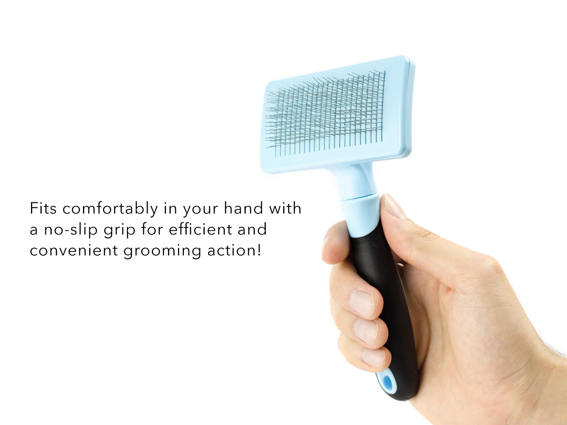 Cutenfuzzy Self Cleaning Pet Slicker Brush, Blue, Large