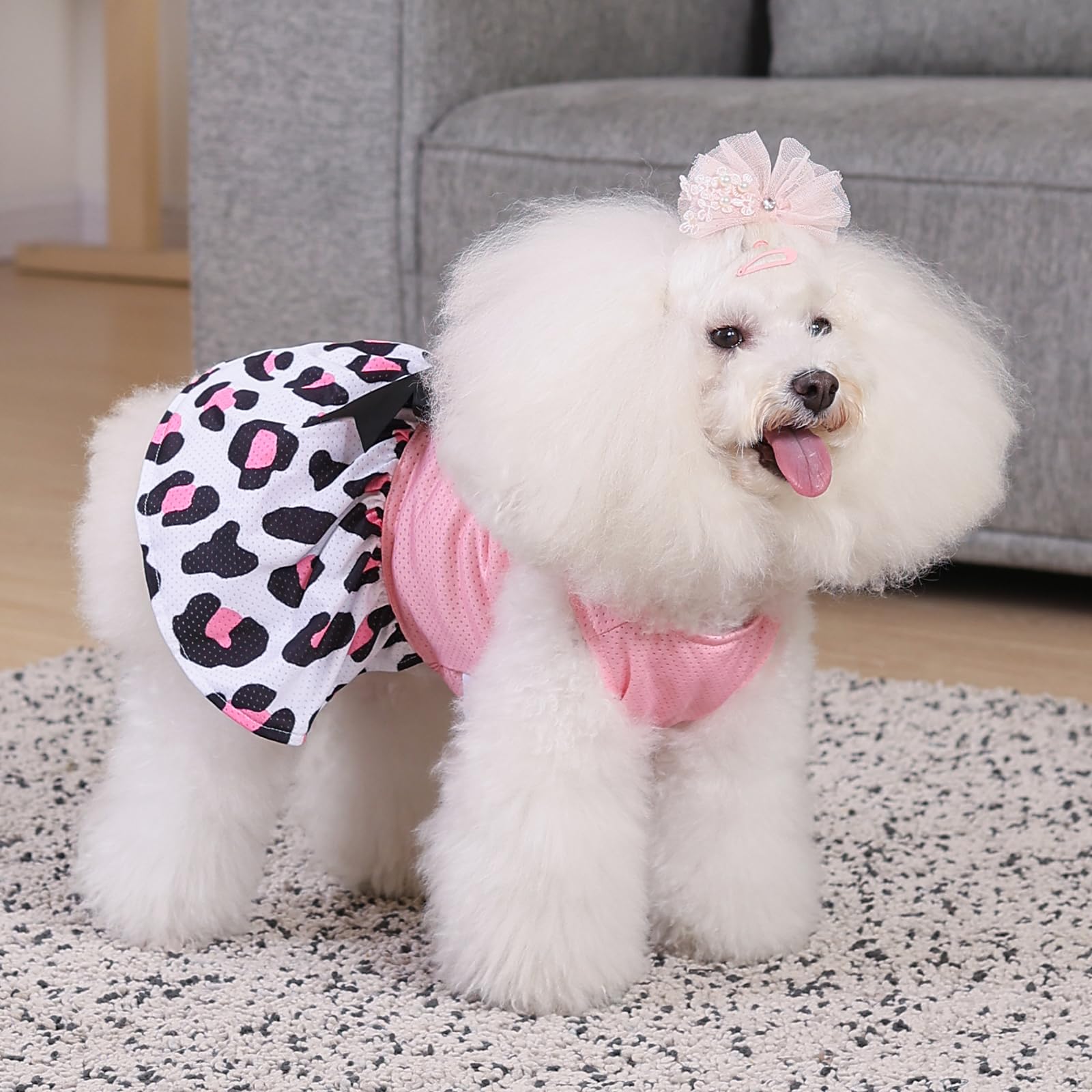 Cutebone Dog Mesh Dress Puppy Sundress Pet Outfit Summer Fashion For Small Dogs Girl Cat Clothes Bf30M-D