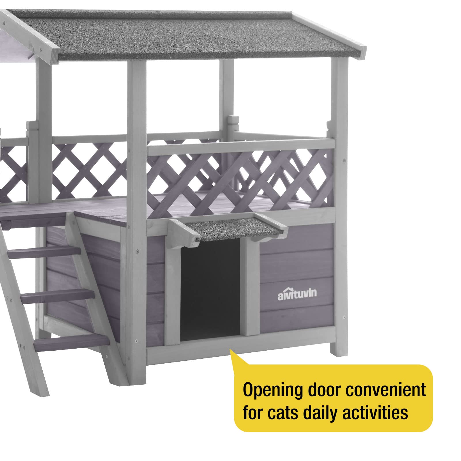 Aivituvin Feral Cat House Outdoor Indoor Kitty Houses With Escape Door For Cats Insulated, Weatherproof Roof