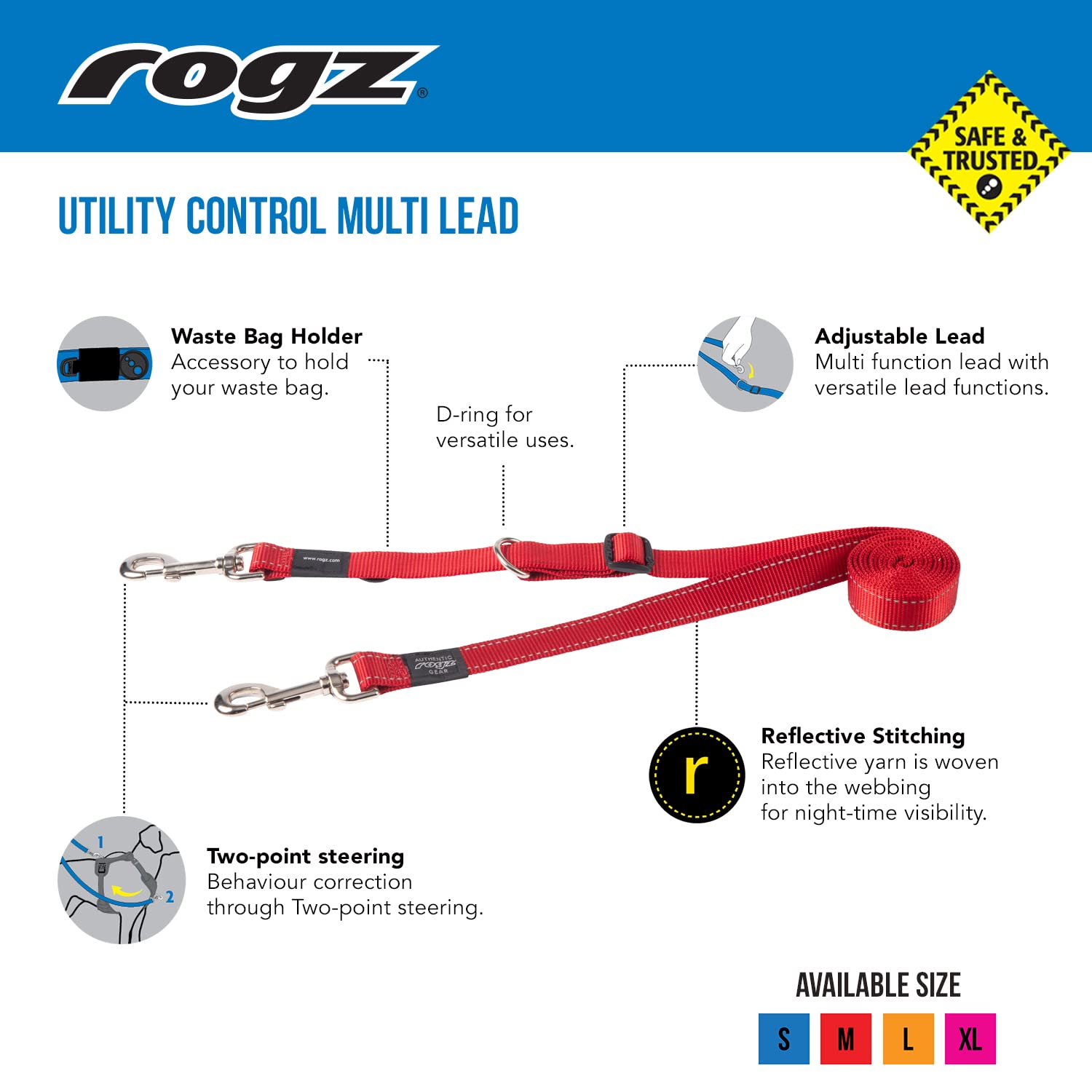 Control Multi-Leash Large - Black