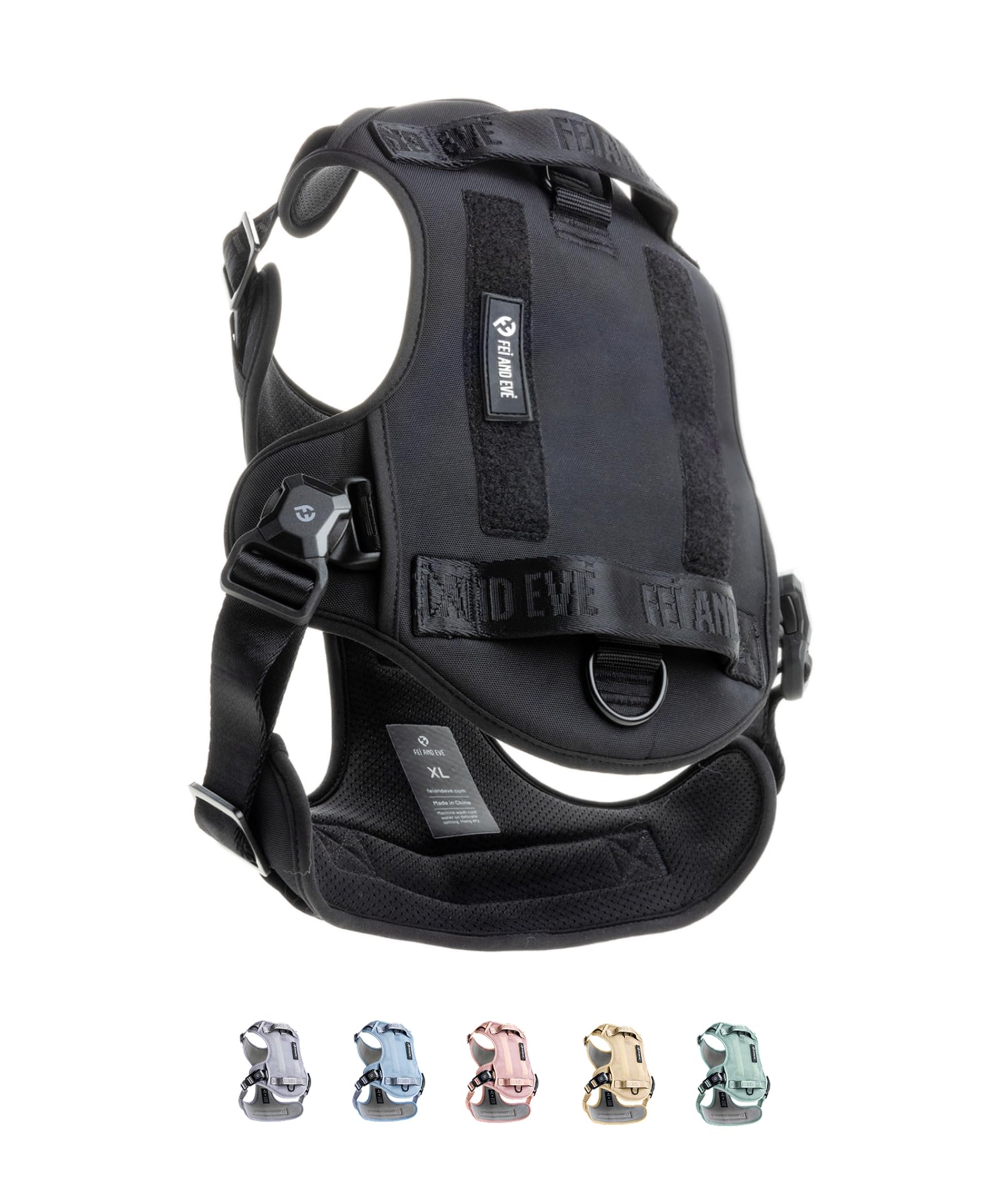 2025 New Edition, Fei & Eve Magease Dog Harness - Patented Magnetic Buckles | 3-Point No-Pull Control | Heavy-Duty 900D Nylon | 