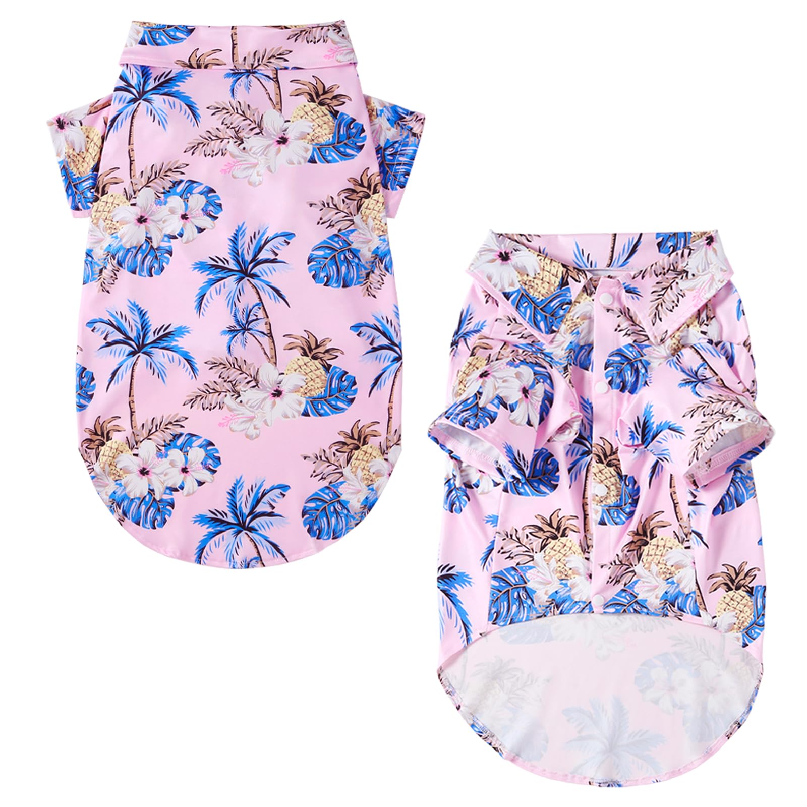 Dog Hawaii Shirt Coconut Tree Prints Polo T-Shirts Breathable Cool Beach Style Summer Dog Clothes For Large Dog Boys Girls Shirt