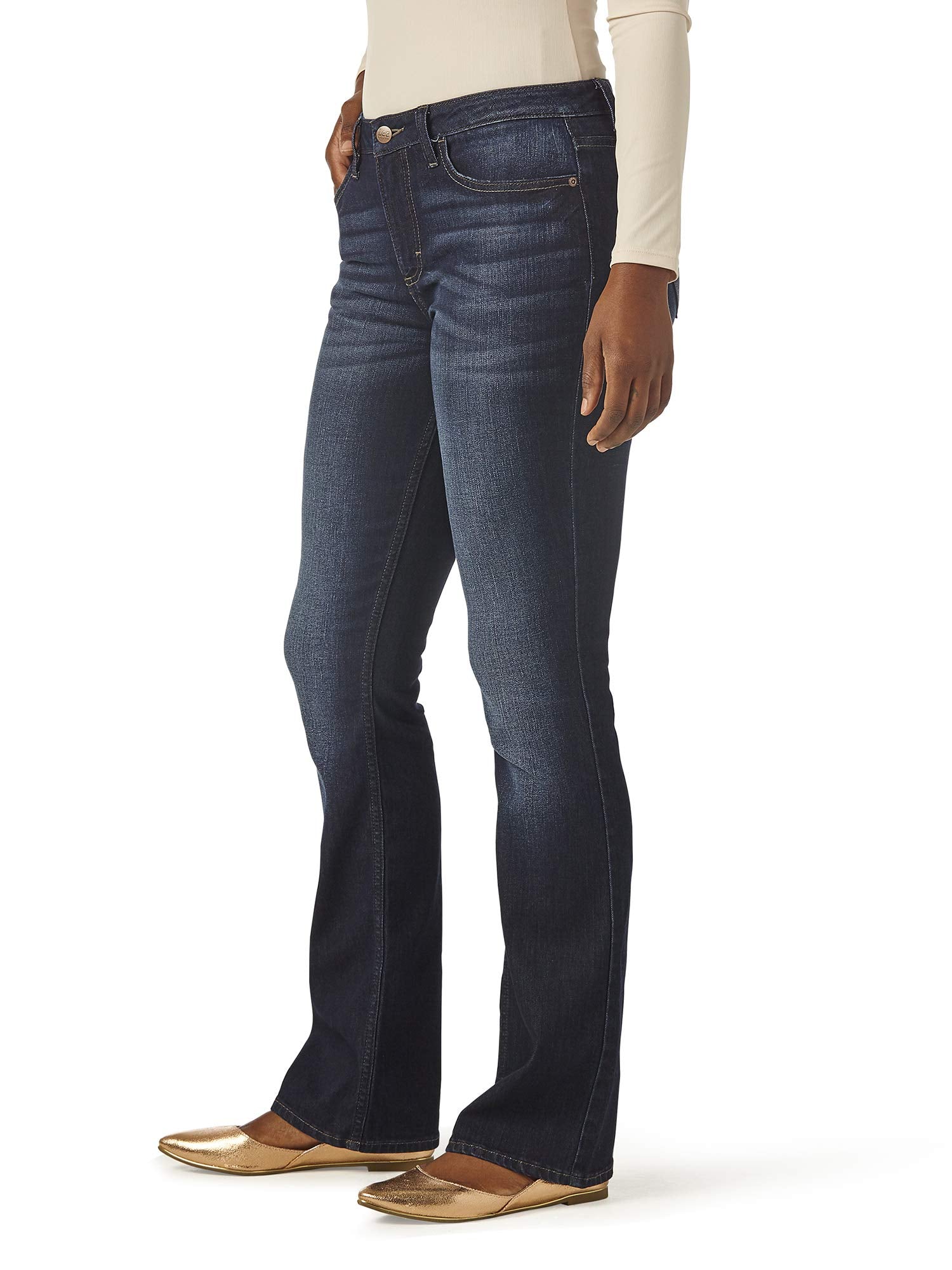 Riders By Lee Indigo Womens Midrise Bootcut Jean, Black, 14 Reg