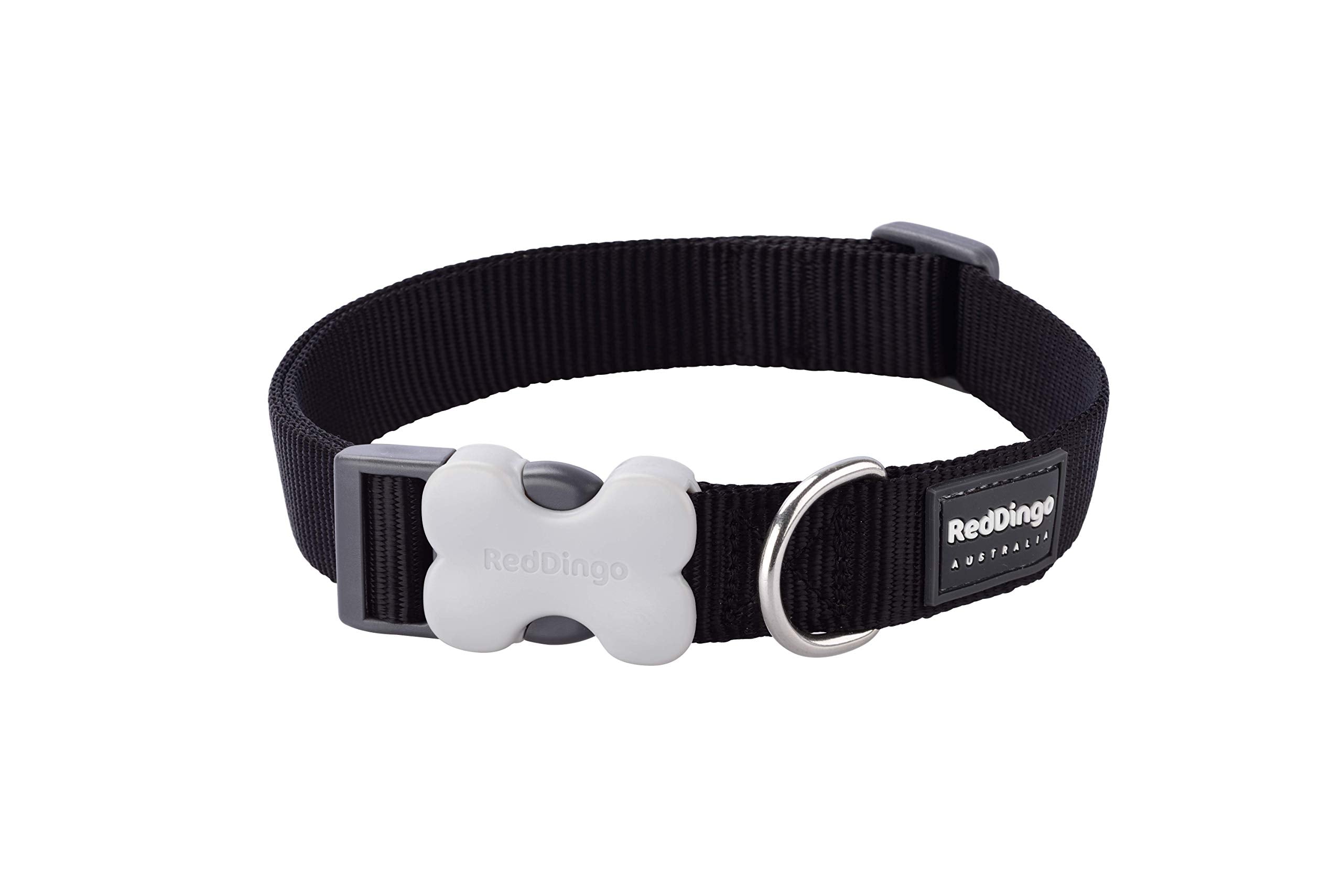Red Dingo Classic Dog Collar, 15mm, Black