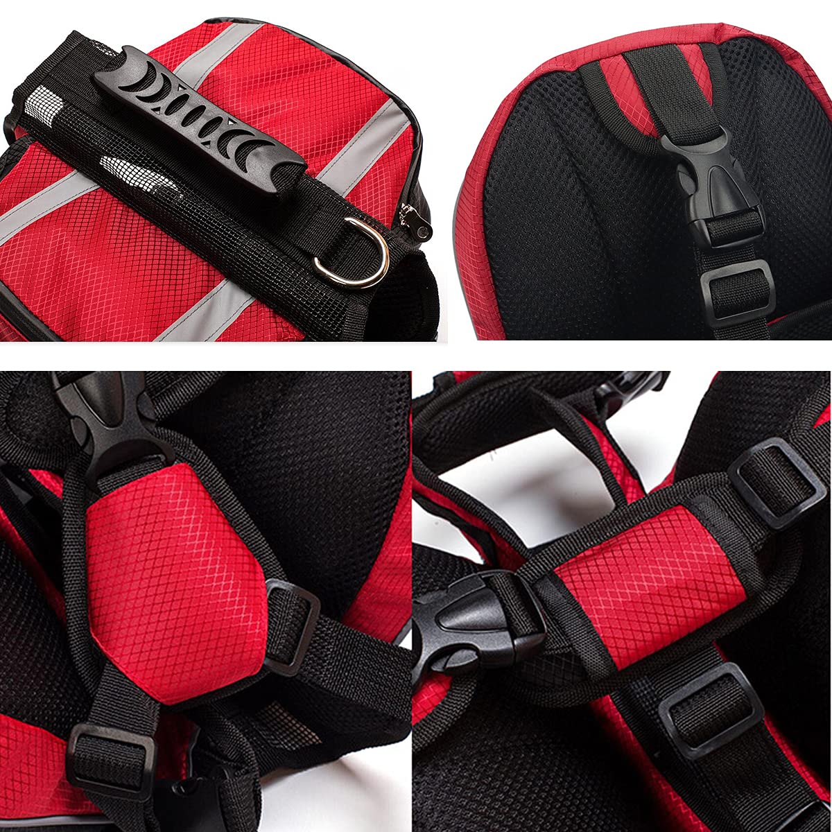 Lifeunion Polyester Dog Saddlebags Pack Hound Travel Camping Hiking Backpack Saddle Bag for Small Medium Large Dogs (Neon Green,