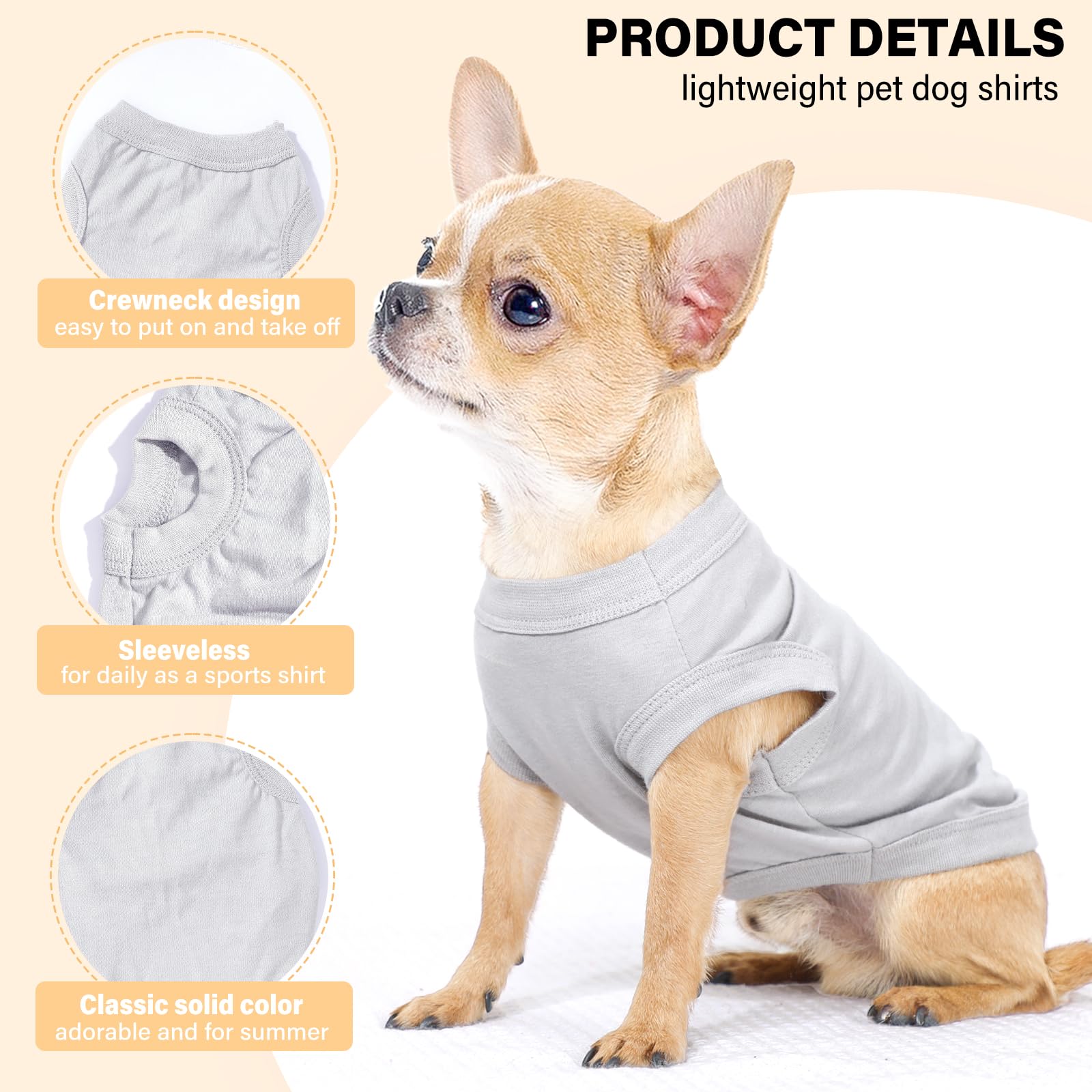 2-Pack Dog Shirts Summer Puppy Clothes Solid Color Sleeveless Pet T Shirts Dog Clothes For Small Medium Dogs Cats, Medium, Black