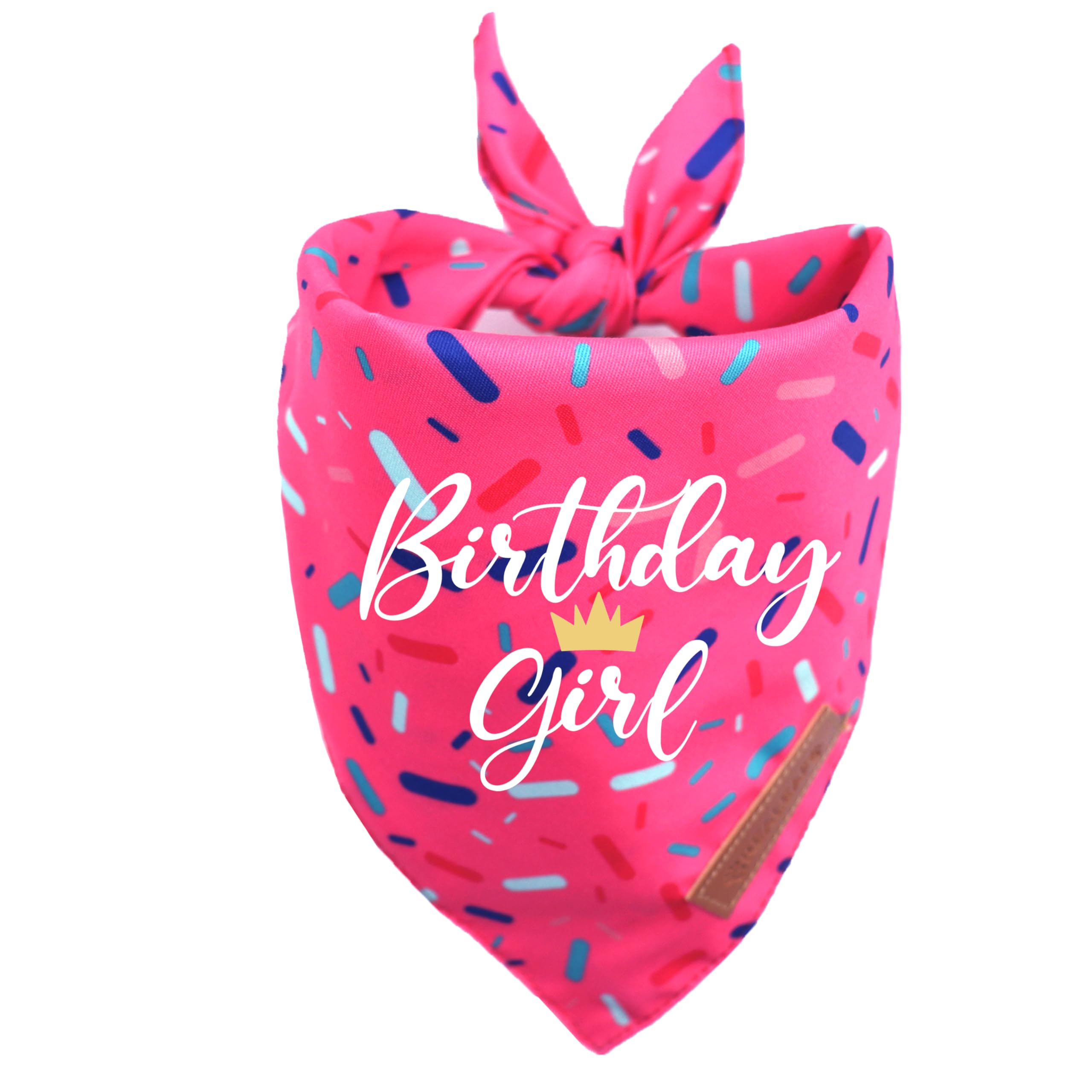 Realeaf Birthday Girl Dog Bandana, Dog Birthday Party Supplies,Premium Durable Fabric, Bandana For Large And Extra Large Dogs (P