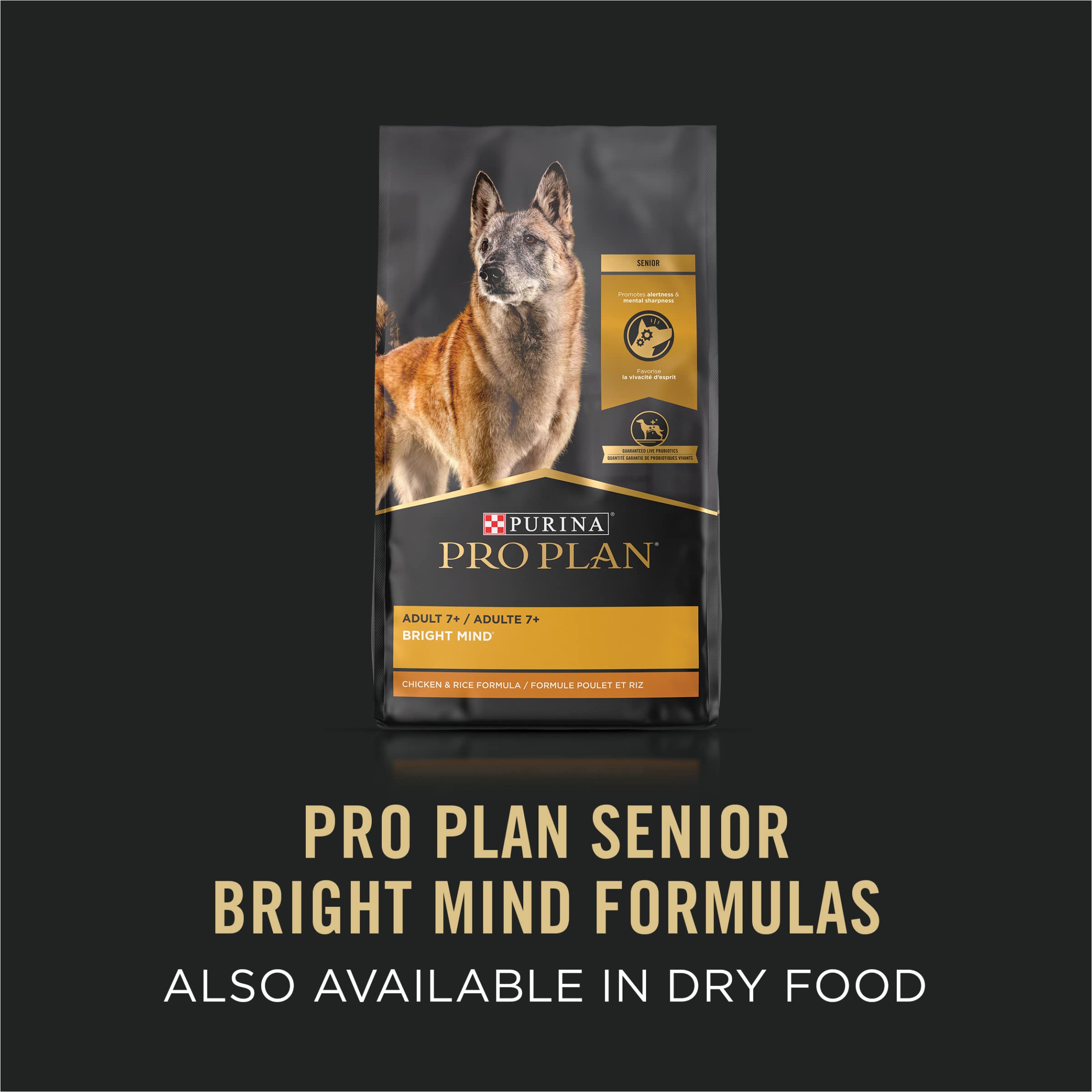 Purina Pro Plan Senior Wet Dog Food, BRIGHT MIND 7+ Beef and Brown Rice Entree - 10 Ounce (Pack of 8)