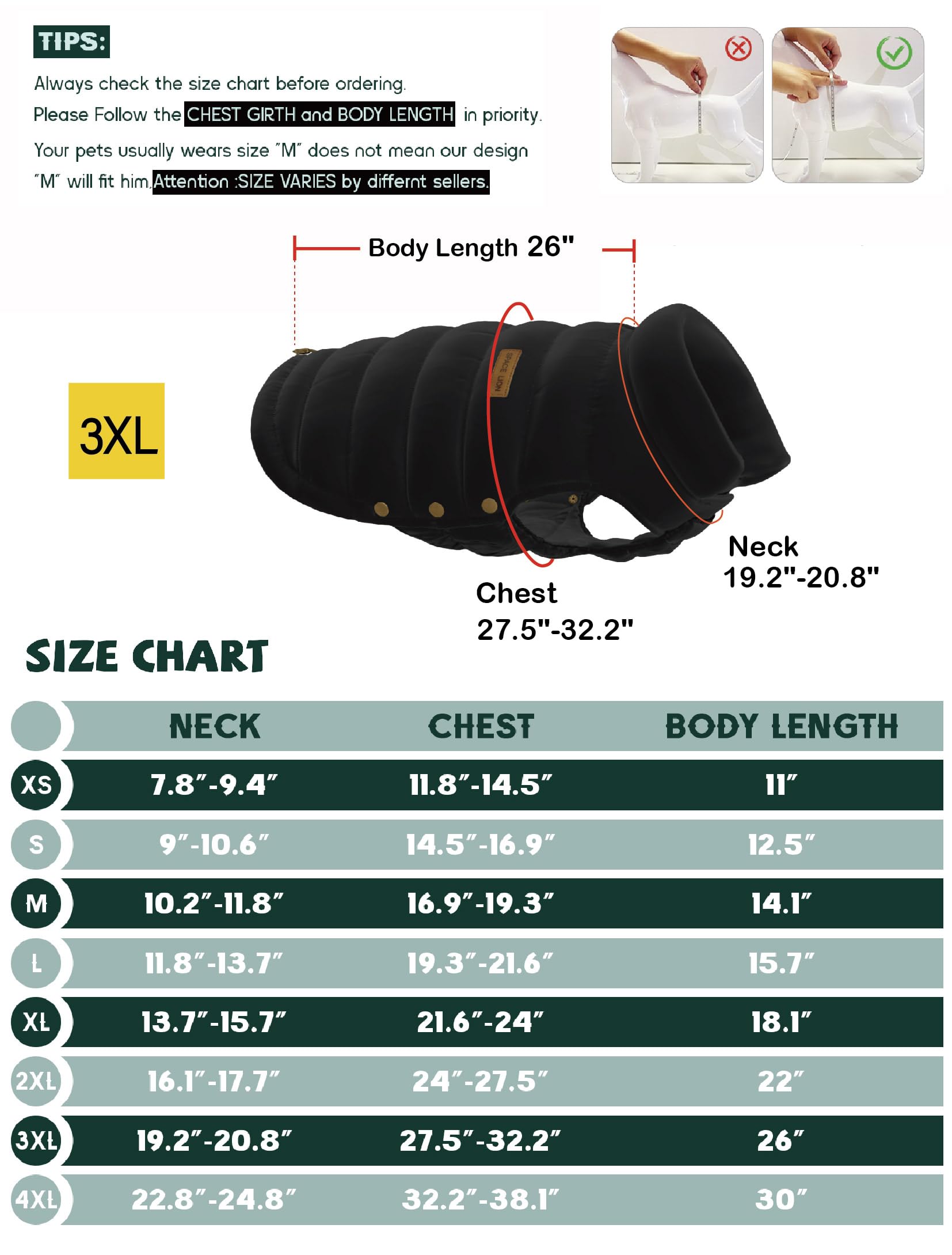 Space Lion Classic Dog Down Jacket, Duck Down Insulation, Sgs Certified, Warm, Lightweight, Water-Repellent, Two-Tone Winter Coa