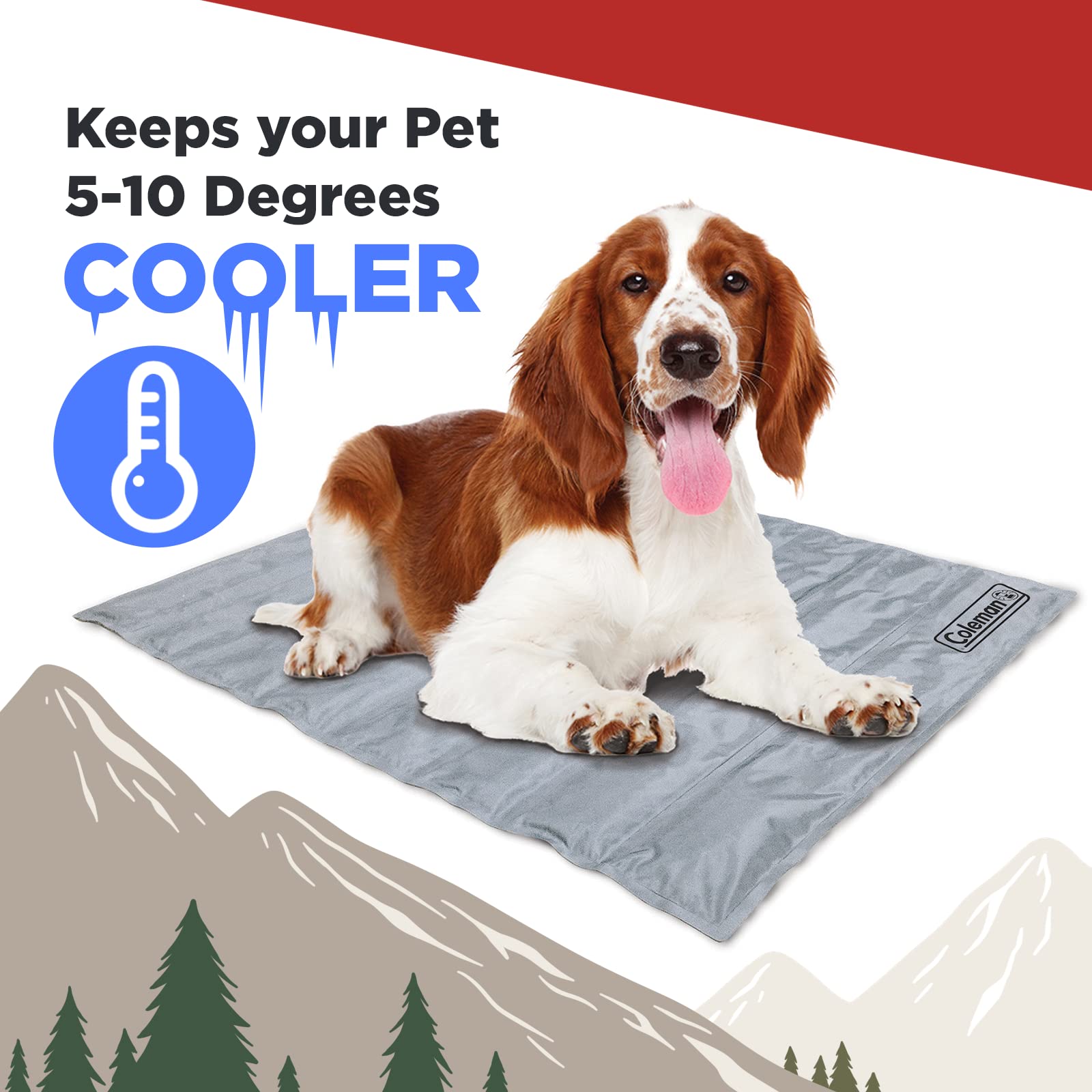 Coleman Pressure Activated Comfort Cooling Gel Pet Pad Mat in Medium 24x30, for Medium Pets, Keep Your pet Cool, and Reduce Join