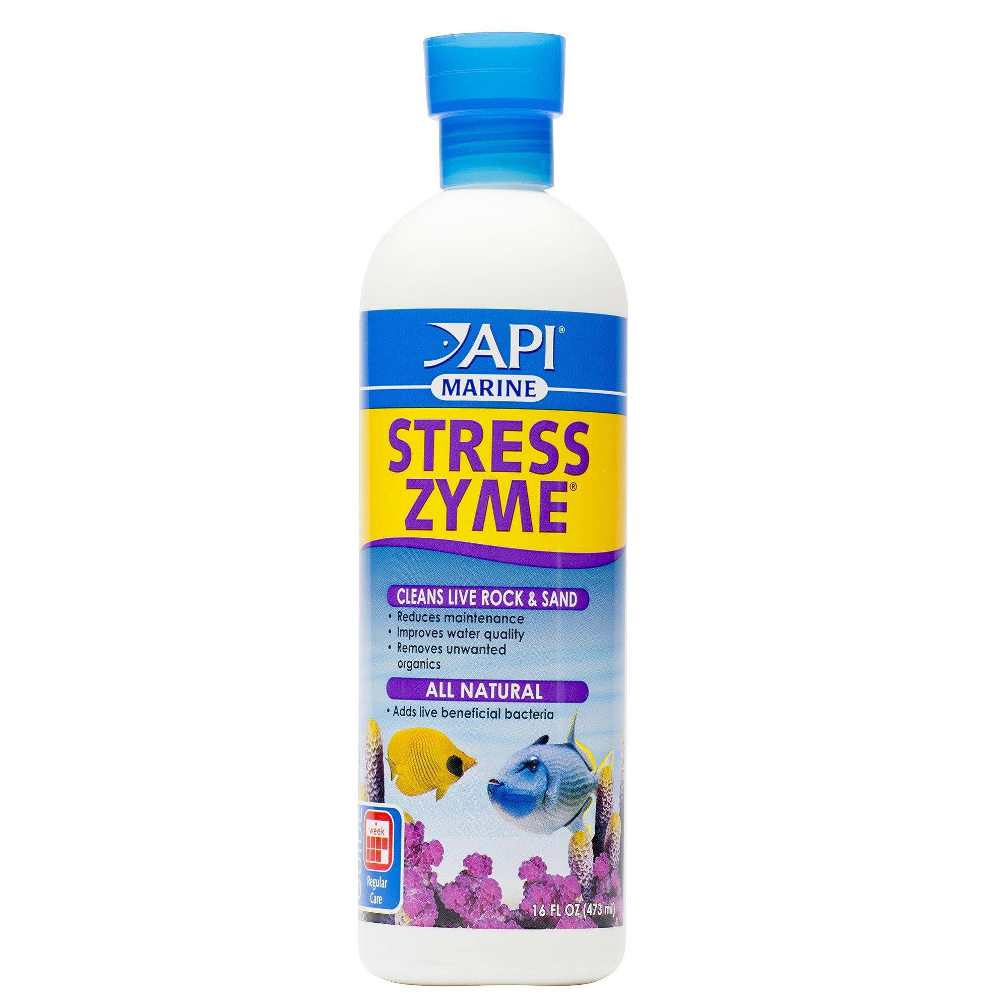 API Marine Stress Zyme Saltwater Aquarium Cleaning Solution 16-Ounce Bottle