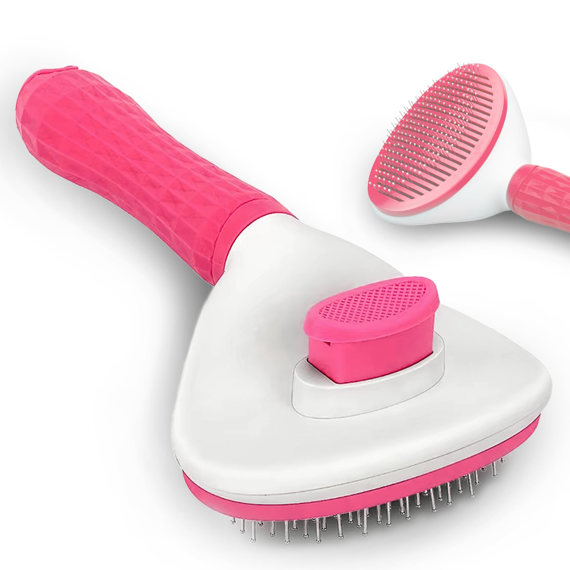 Tailio Dog & Cat Brush, Soft Self Cleaning Slicker Brush, SkinFriendly Upgraded Dog Brush For Shedding, Massaging, And Grooming