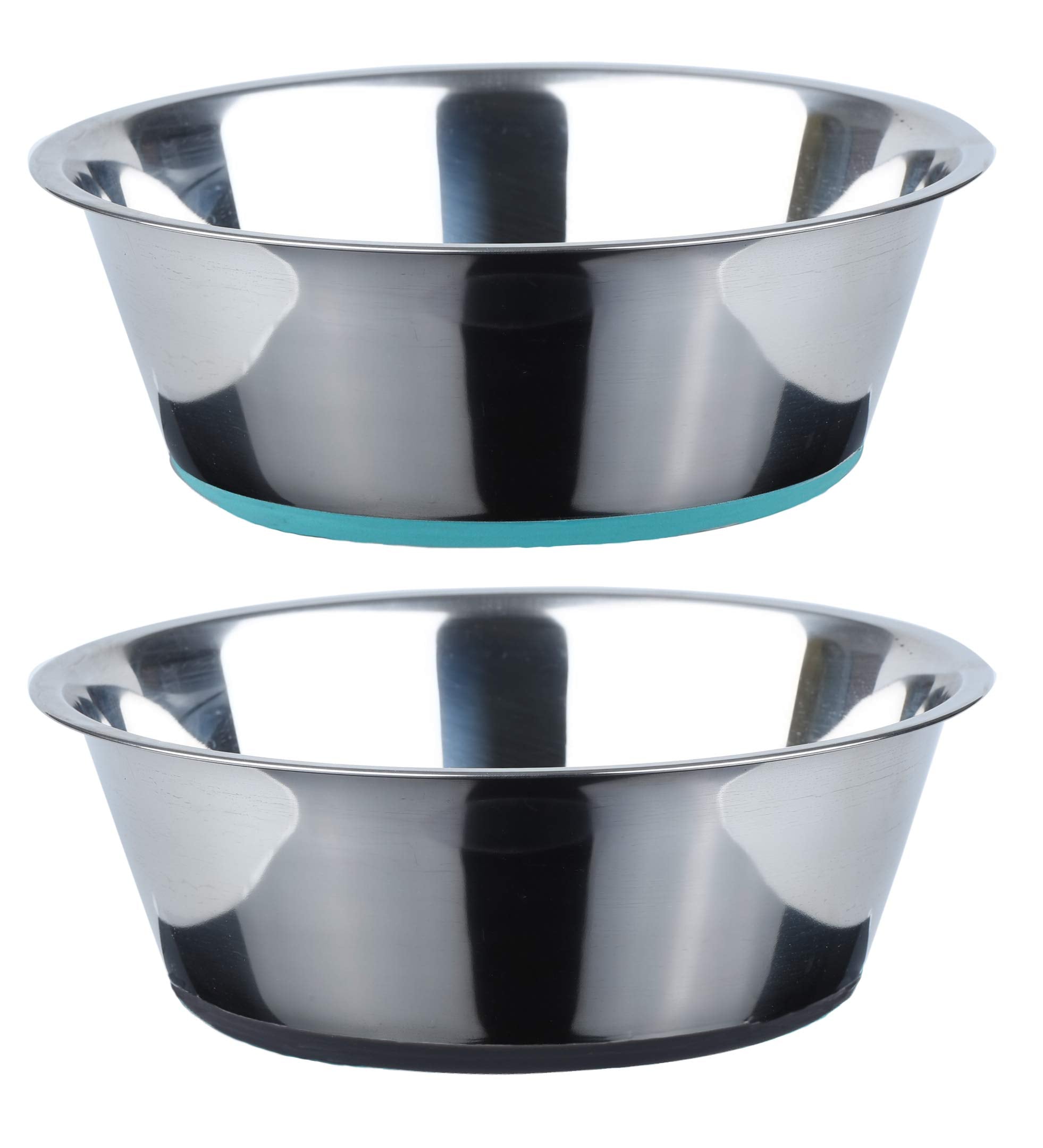 PEggY11 Deep Stainless Steel Anti-Slip Dog Bowls, 2 Pack, 16 cups