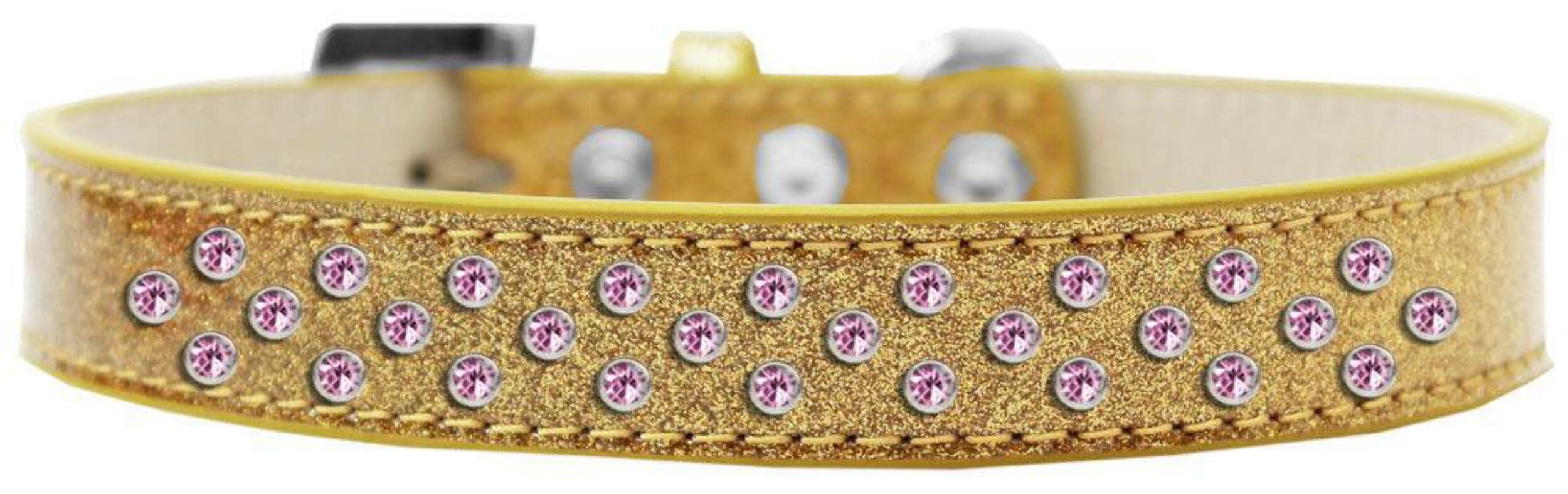Mirage Pet Products Sprinkles Ice Cream Dog Collar with Light Pink Crystals, Size 18, Black