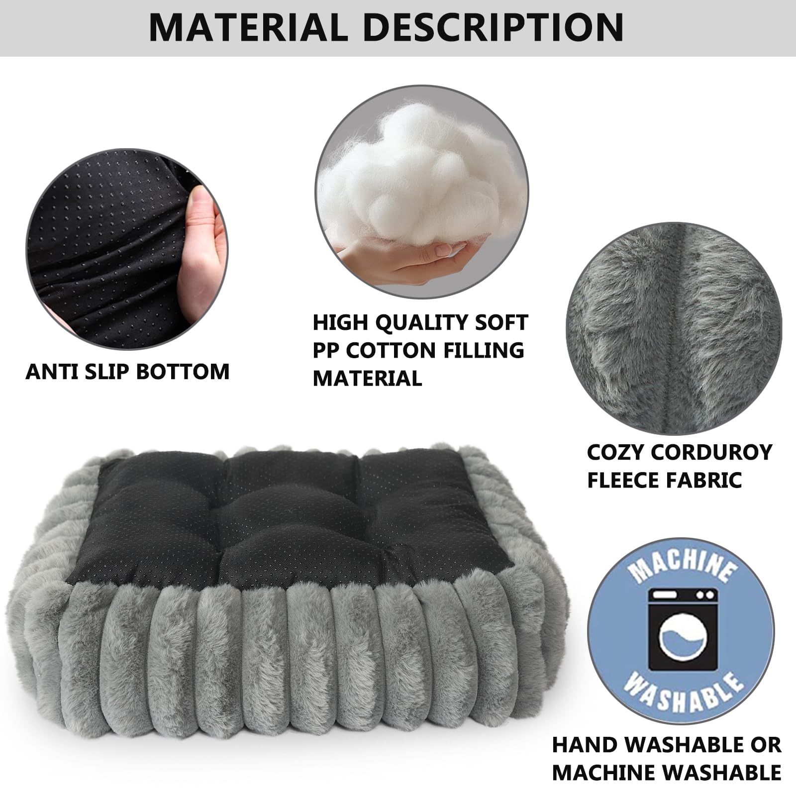 Rectangle Dog Bed For Small Dogs Washable Furry Puppy Beds,Orthopedic Soft Calming Warming Sleeping Cat Bed With Sides,Cozy Cord