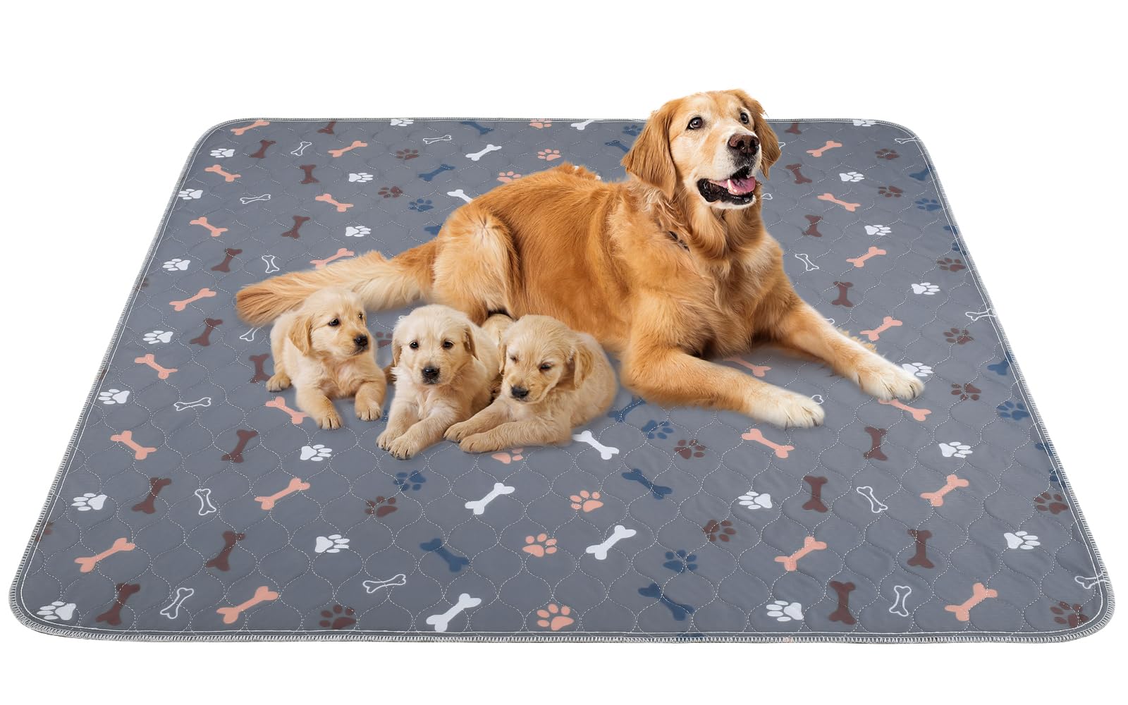 Baodan Washable Pee Pads For Dogs 72'X72', Reusable Puppy Pads Extra Large Upgrade Non-Slip Dog Pee Pads Super Absorbency Training Pads Quick Dry Whelping Pads For Dog Playpen, Protects Floor Sofa Bed