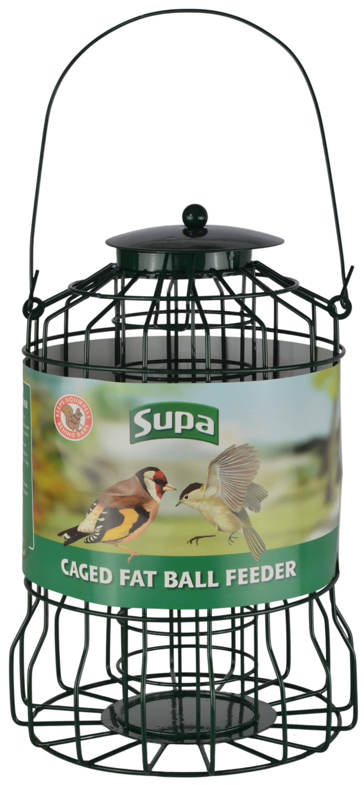 Supa Caged Fat Ball Wild Bird Feeder | Designed to Deter Squirrels and Also Larger Garden Birds Such As Pigeons and Doves