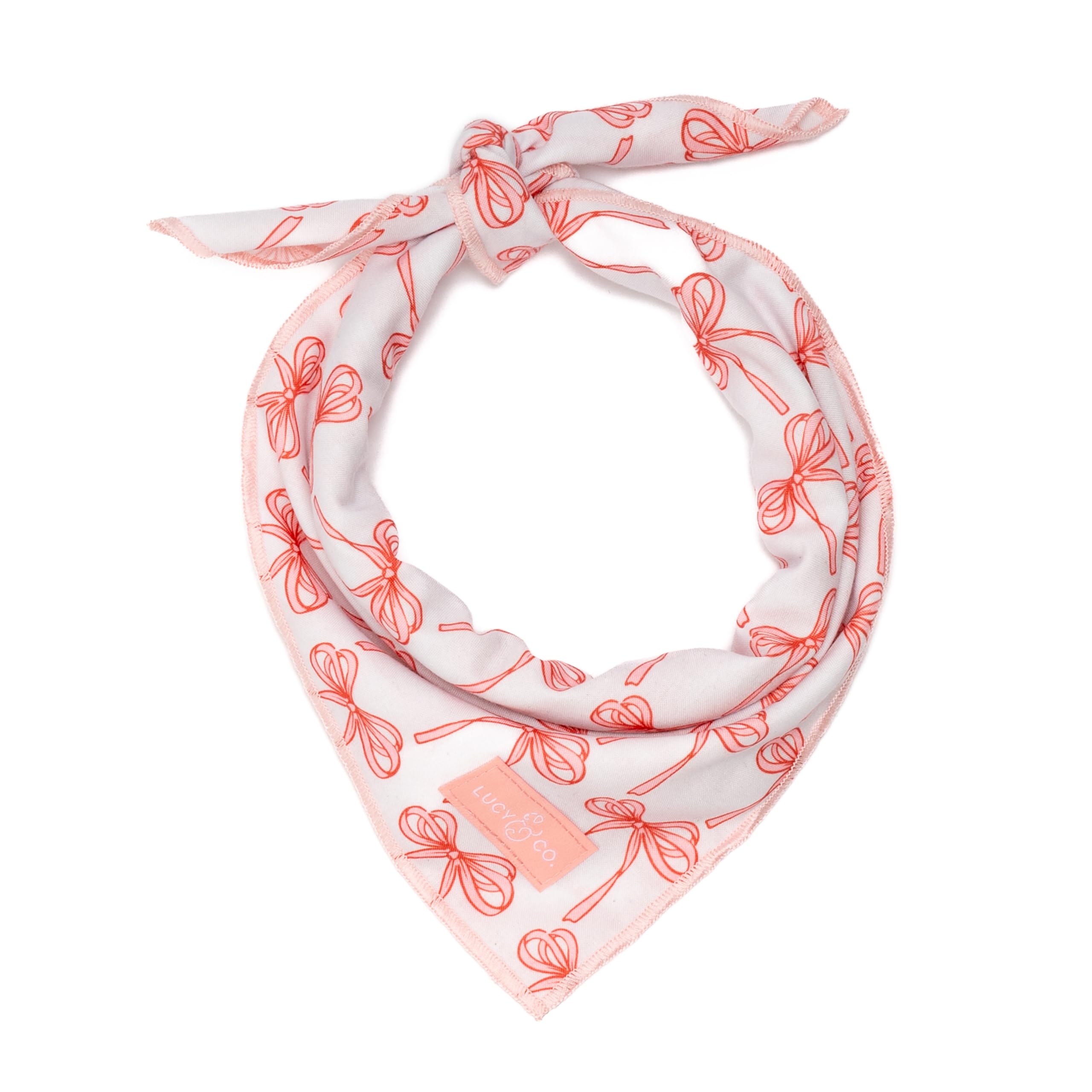 Lucy & Co. Cheery Cherries Bandana - Durable Comfortable Dog Bandana - Designer Puppy Accessory - Machine Washable - Large - Red